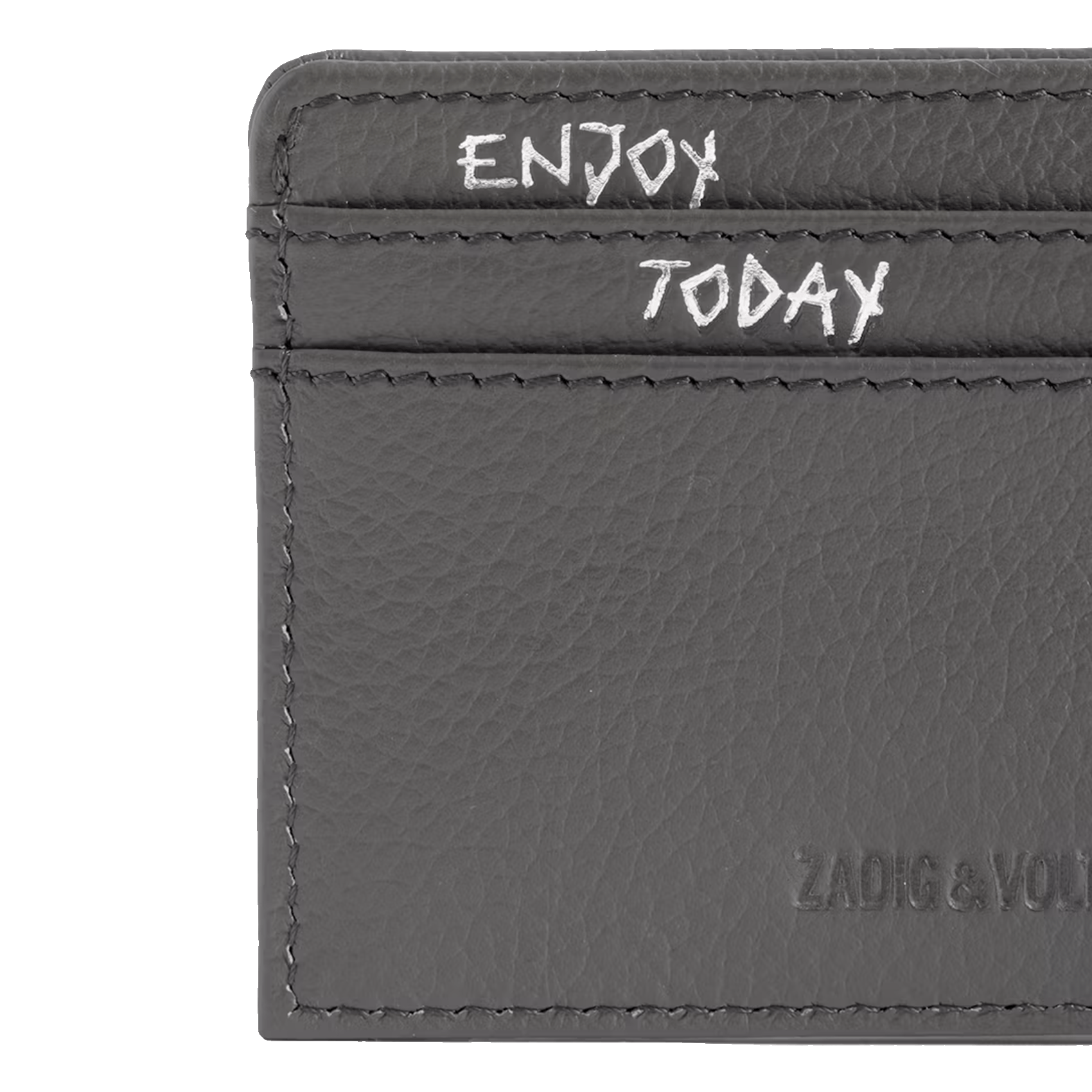Porte cartes en cuir ZADIG&VOLTAIRE Gris