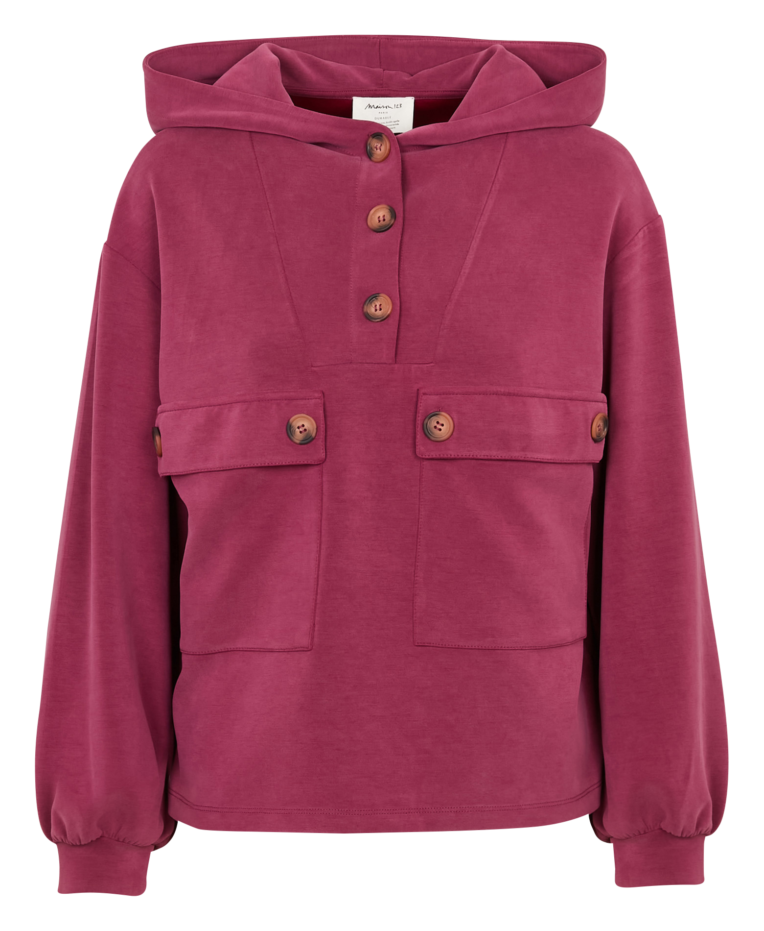 Sweat-shirt ample à capuche  MAISON 123 Rouge