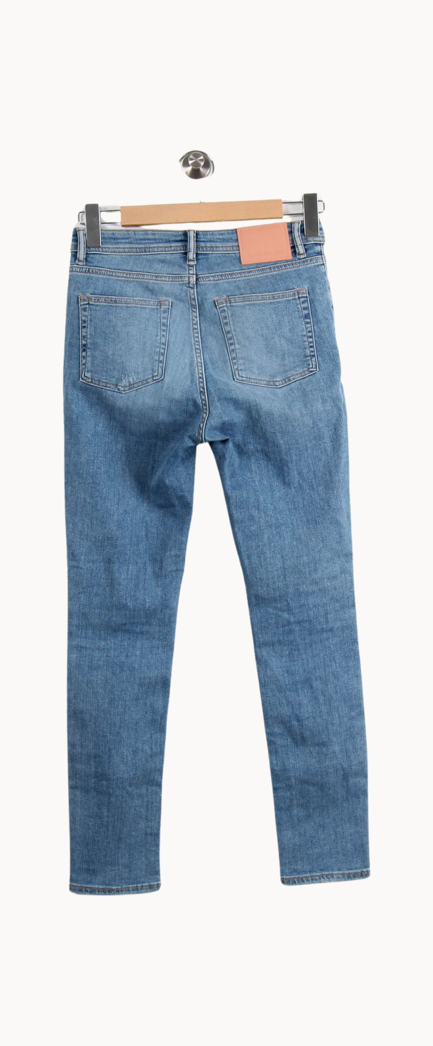 Cropped slim jeans with studs ACNE STUDIOS - Seconde Main Blue