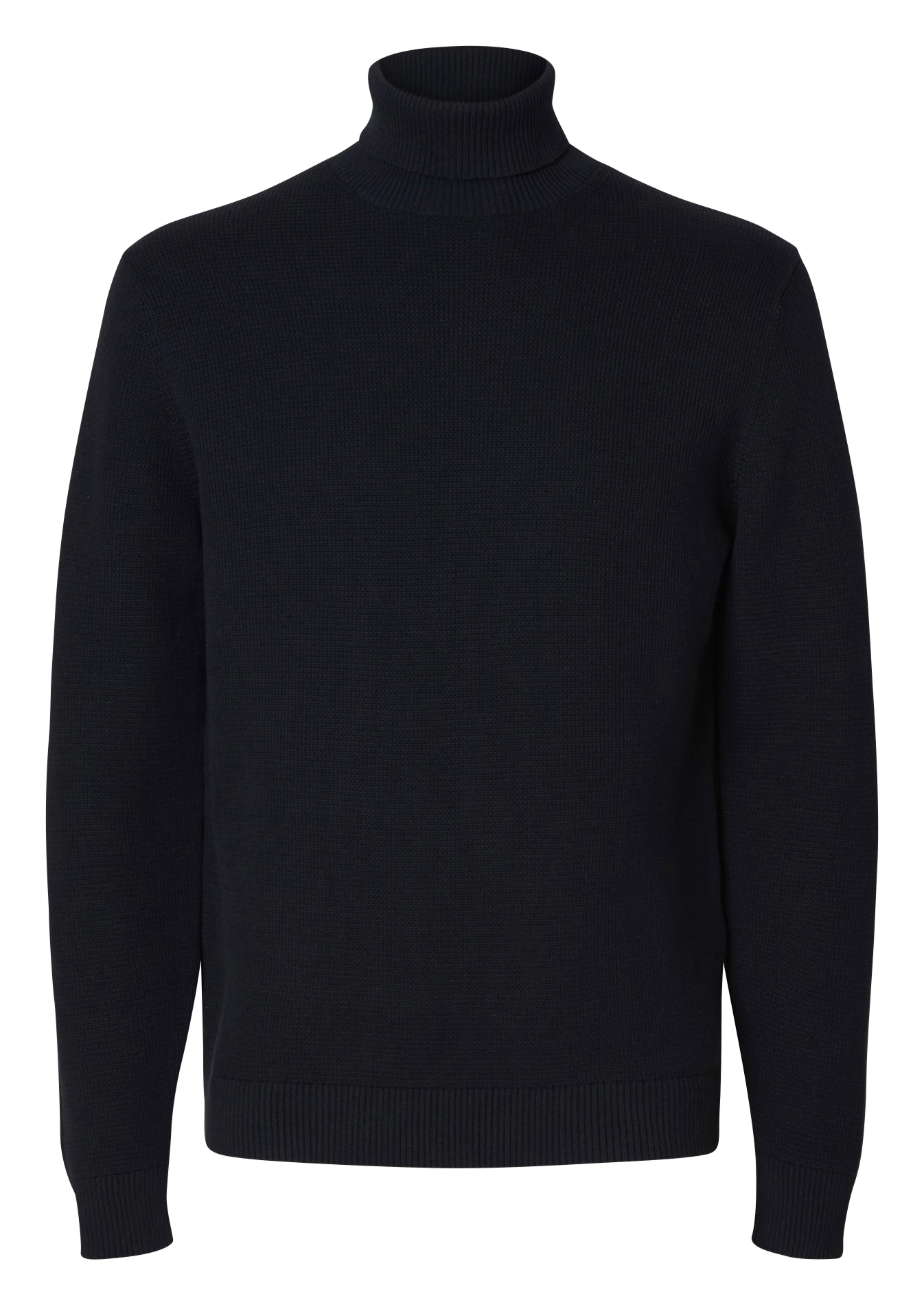 Sous-pull droit col roulé en coton bio SELECTED Bleu