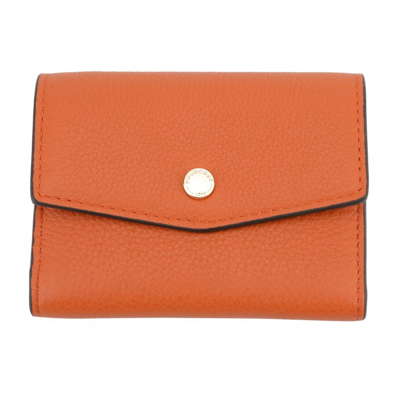 Leather coin purse POURCHET Orange