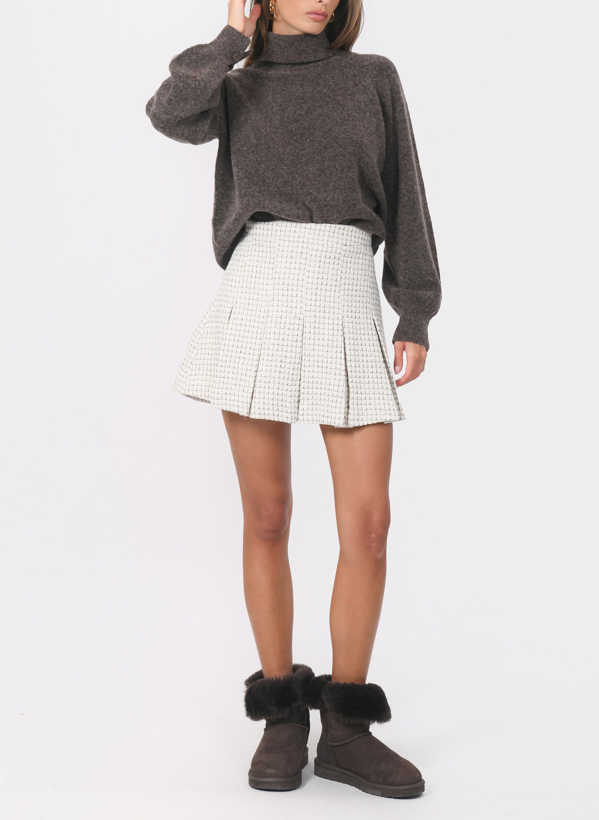 Dastel - Kurzer Tweedrock KOOKAI Weiss