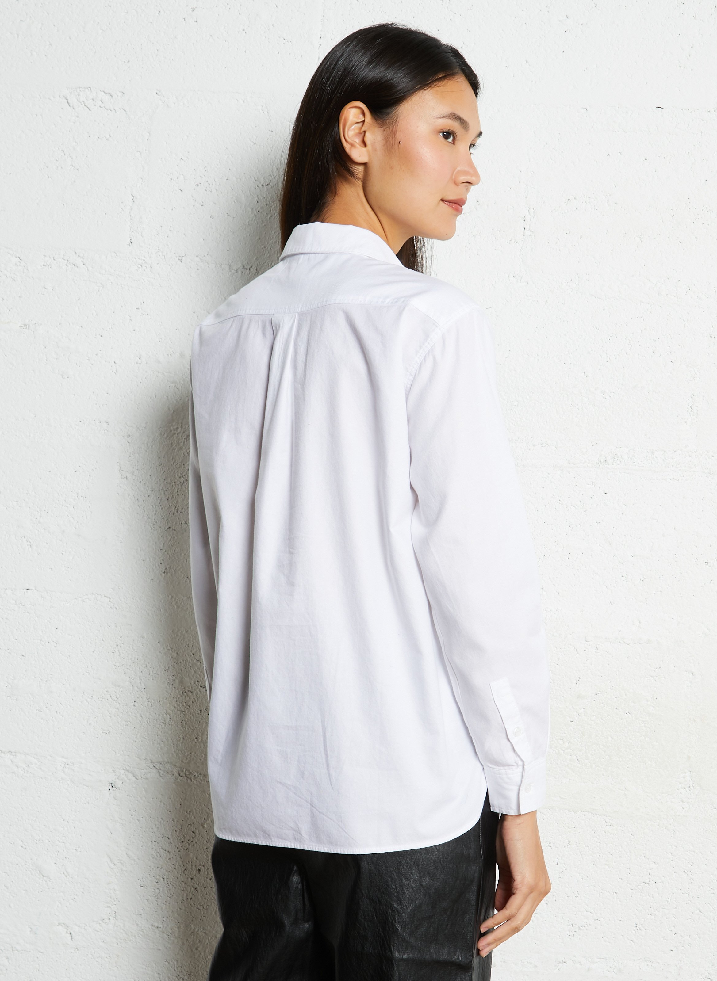 Chemise col classique manches contrastantes en coton MAISON 123 White