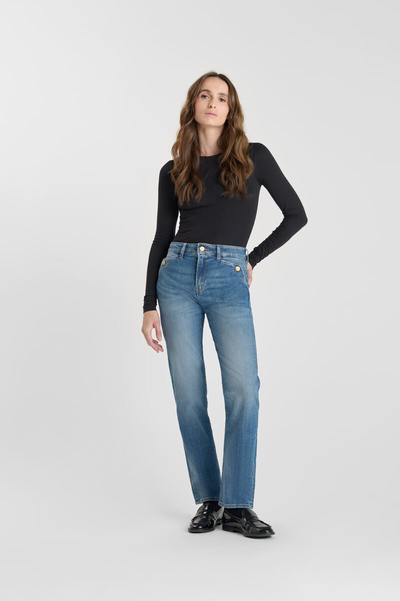 Straight jeans, 7/8 length LE TEMPS DES CERISES Blue