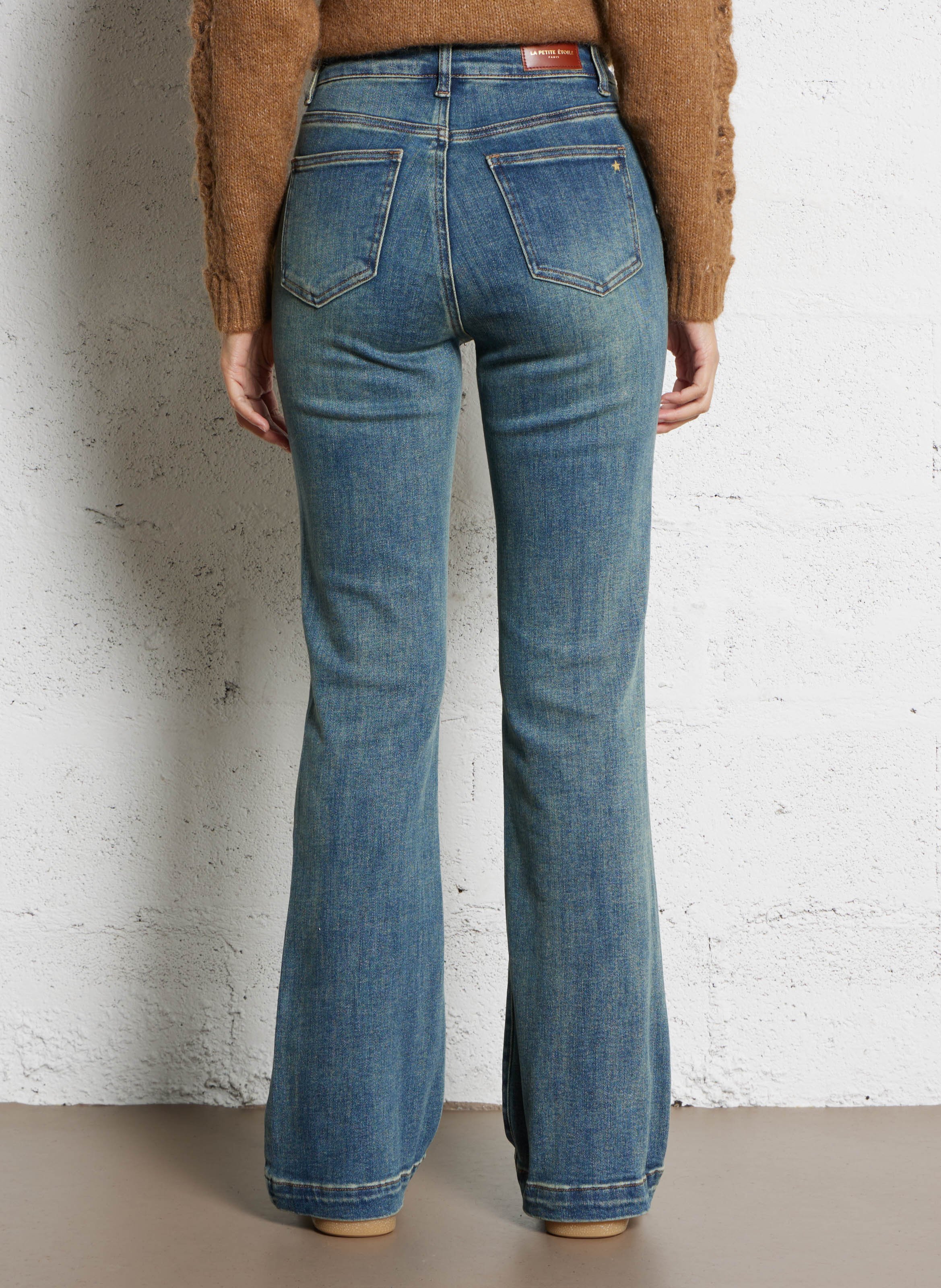 Jean flare en coton mélangé LA PETITE ETOILE Bleu