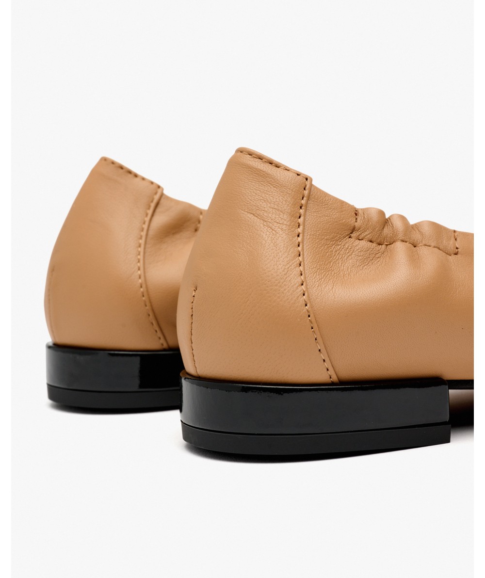 Two-tone brown leather ballet flats with ornament PEDRO MIRALLES Brown