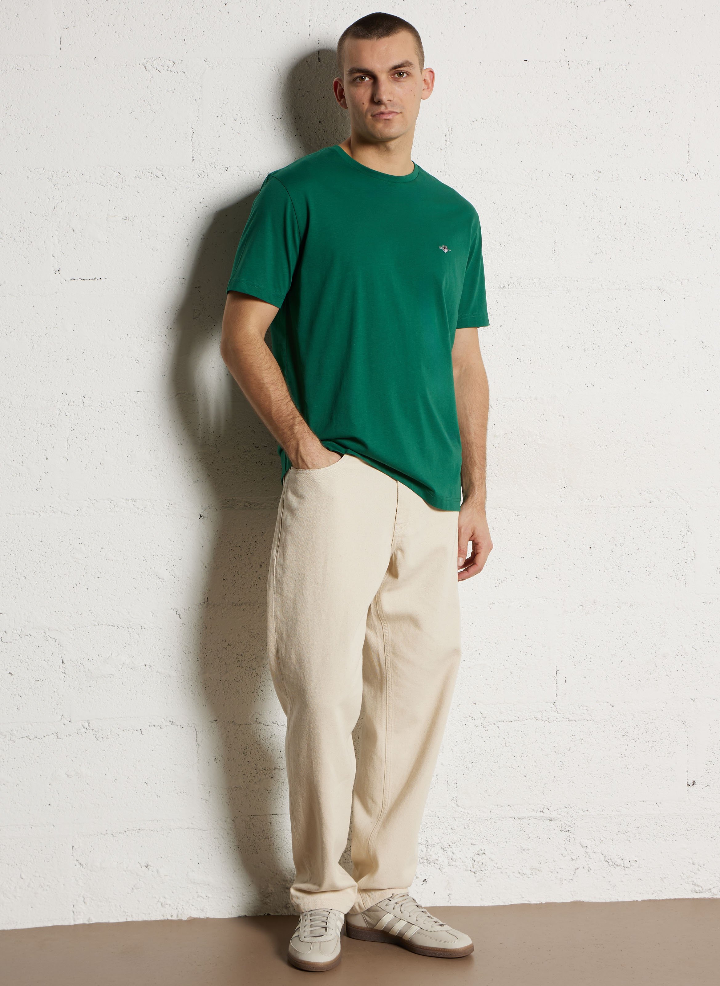 Tee-shirt en coton col rond GANT Vert