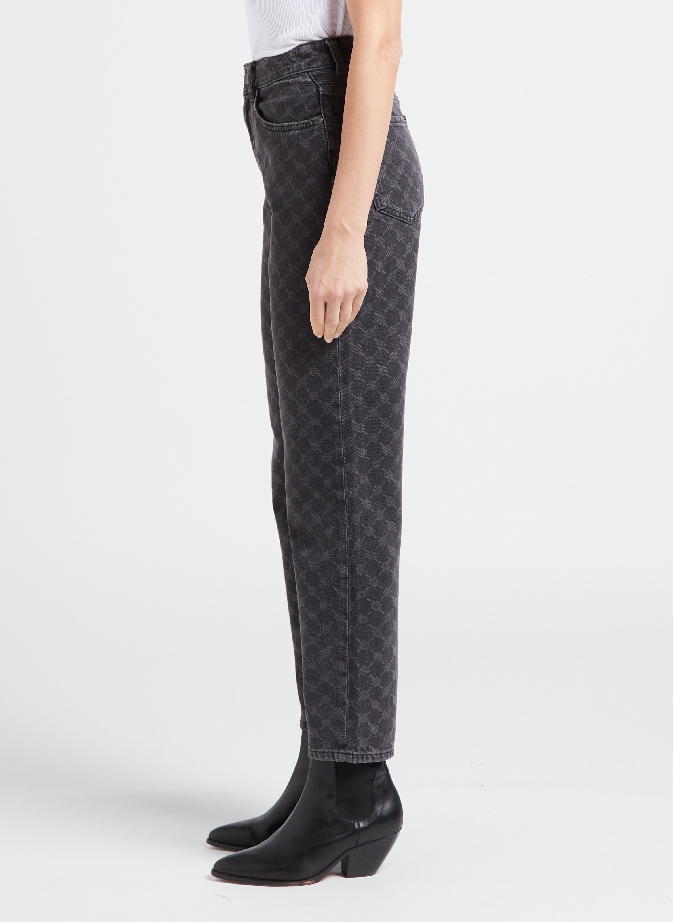 Cotton-blend straight-leg jeans OBJECT Black