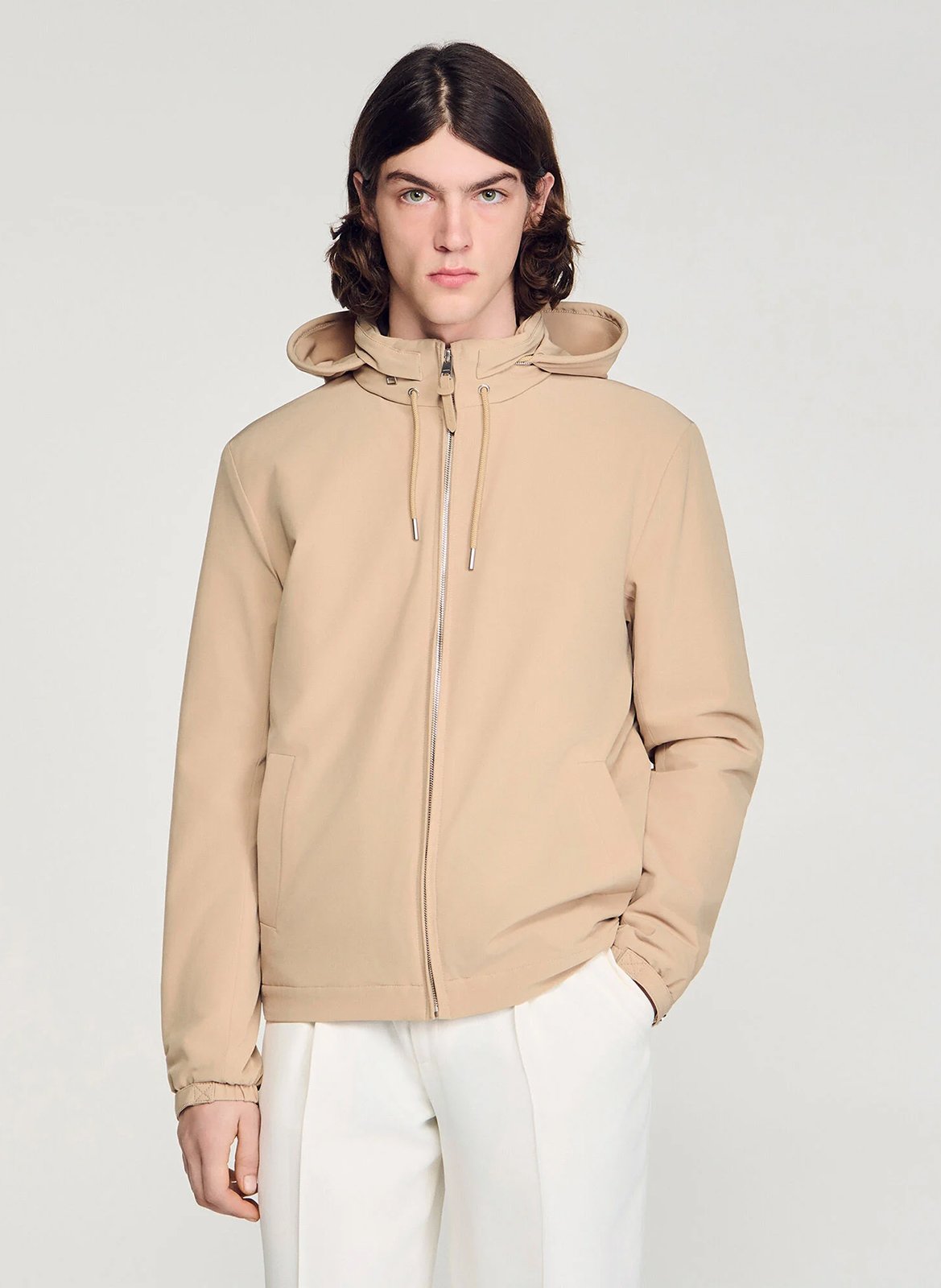 High-neck sweatshirt SANDRO Beige