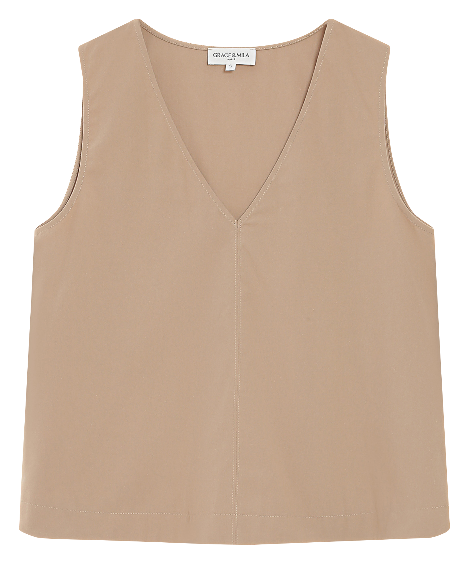 Top col v  GRACE ET MILA Beige