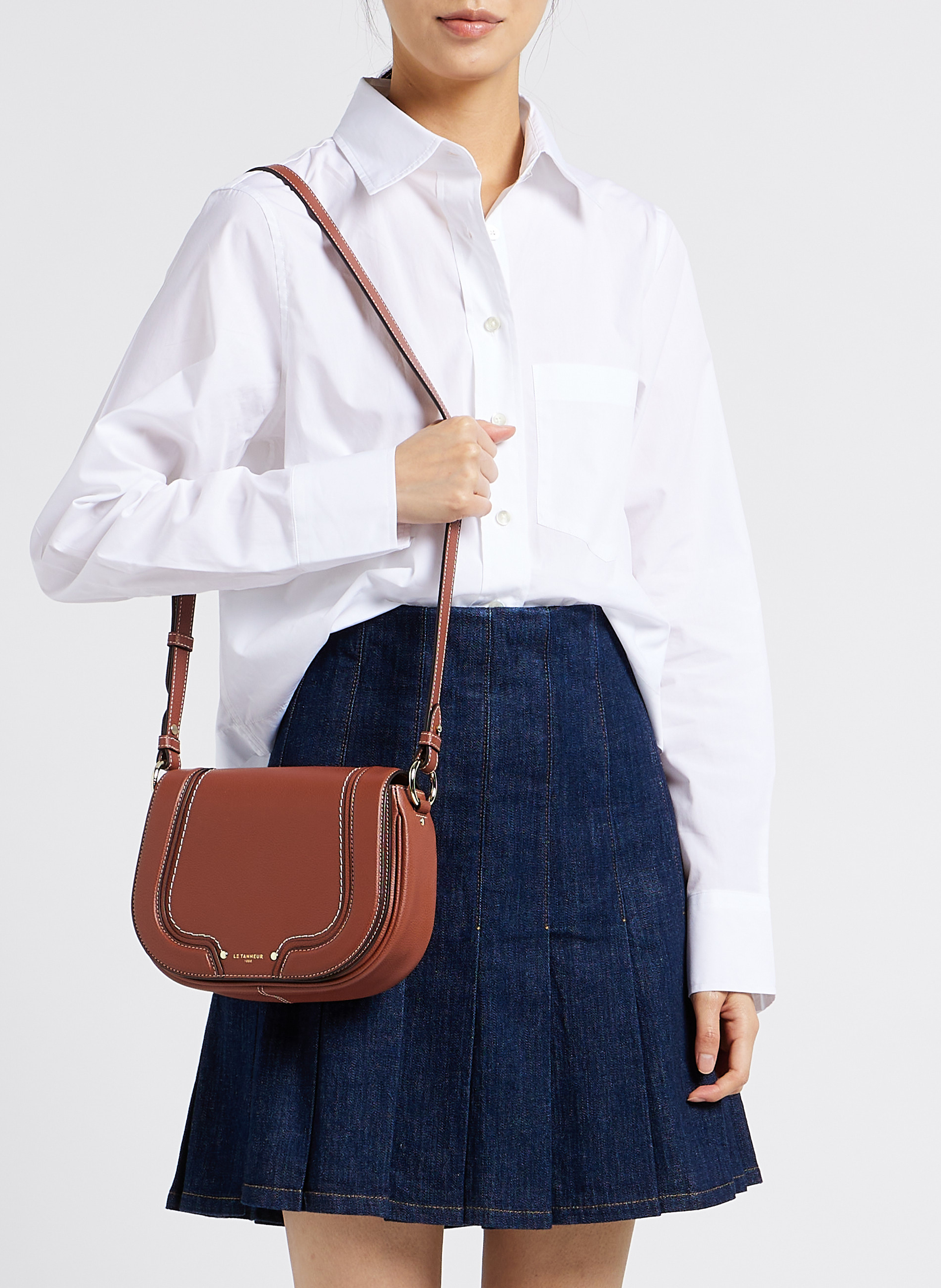 Sac épaule en cuir  LE TANNEUR Marron