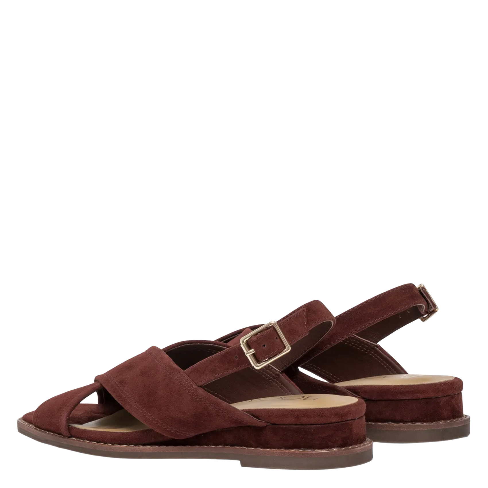 Flat leather mules BOCAGE Purple