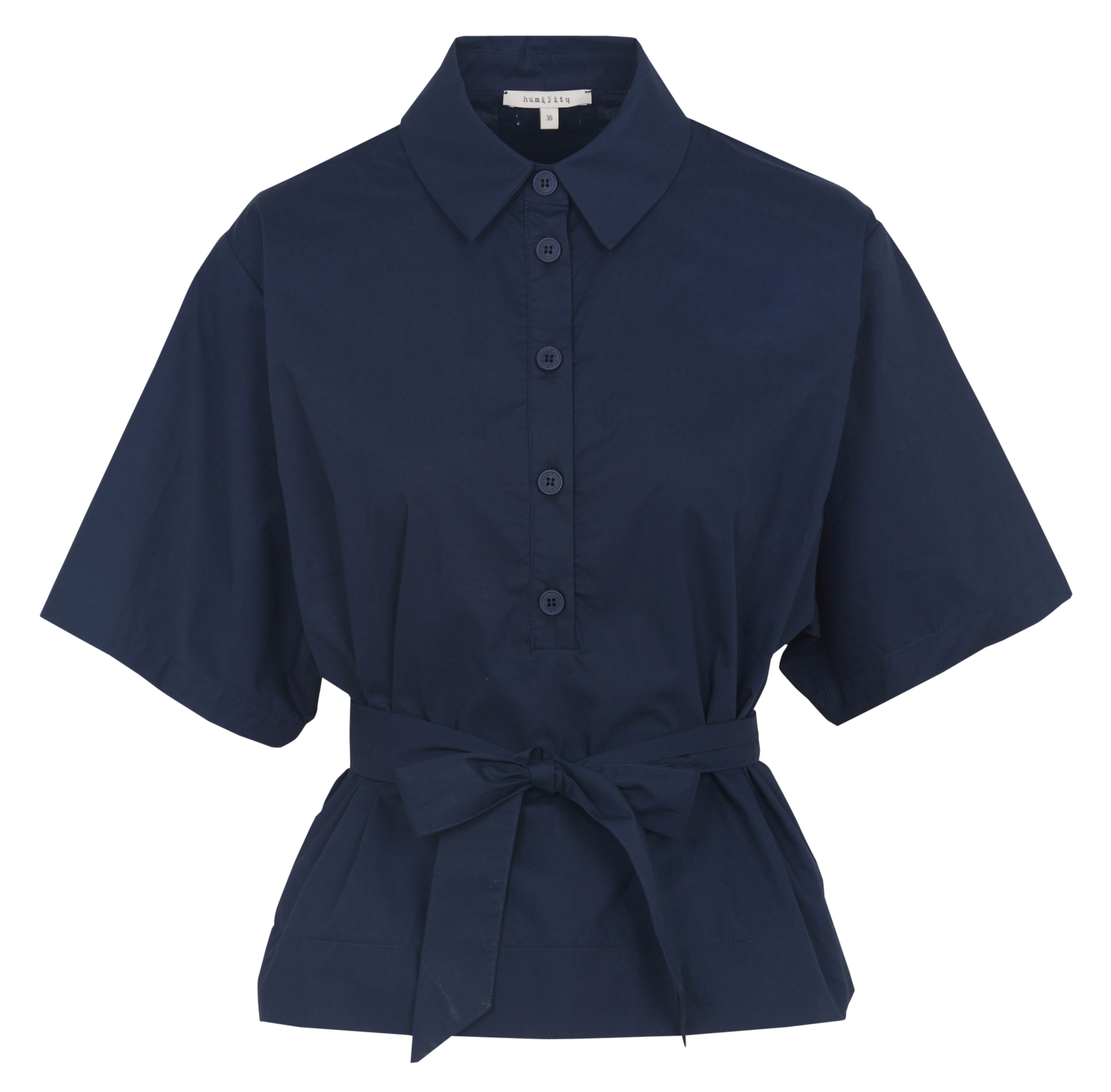 Chemise droite col classique en coton HUMILITY Bleu