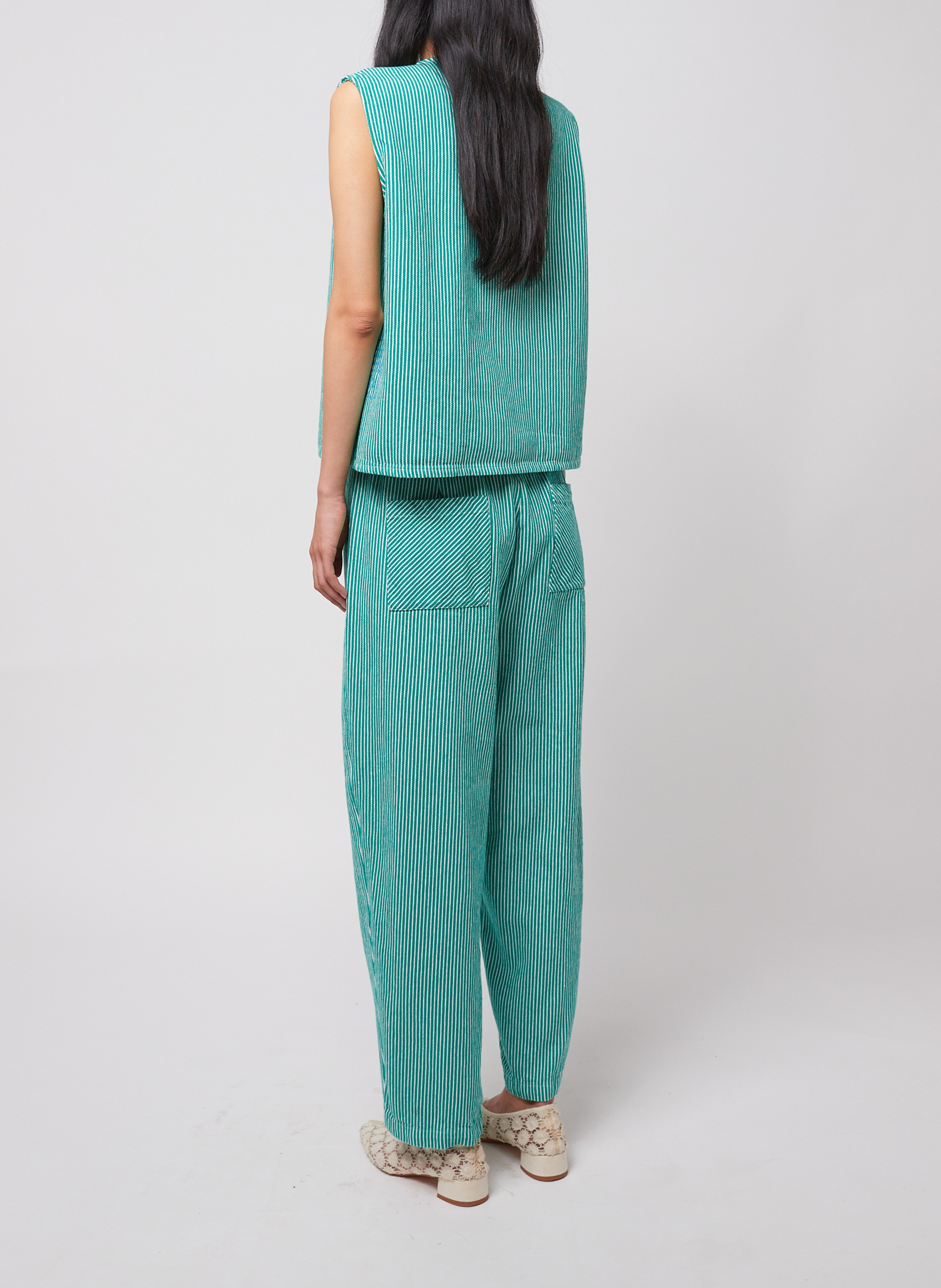 Rechte top met ronde hals van katoen BOBO CHOSES Groen