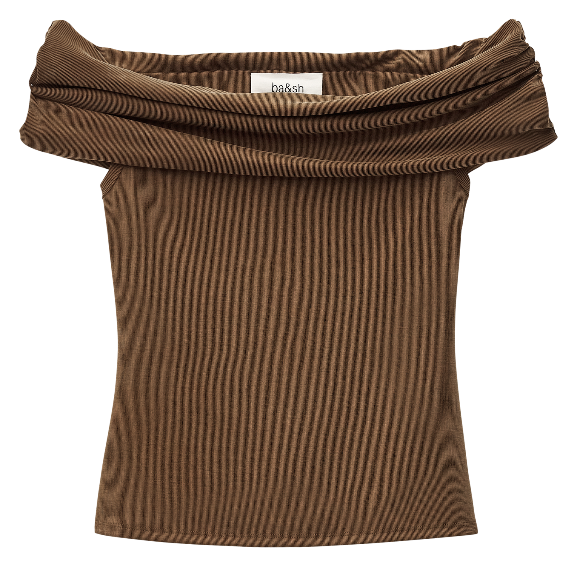 Tee-shirt col bardot BA&SH Marron