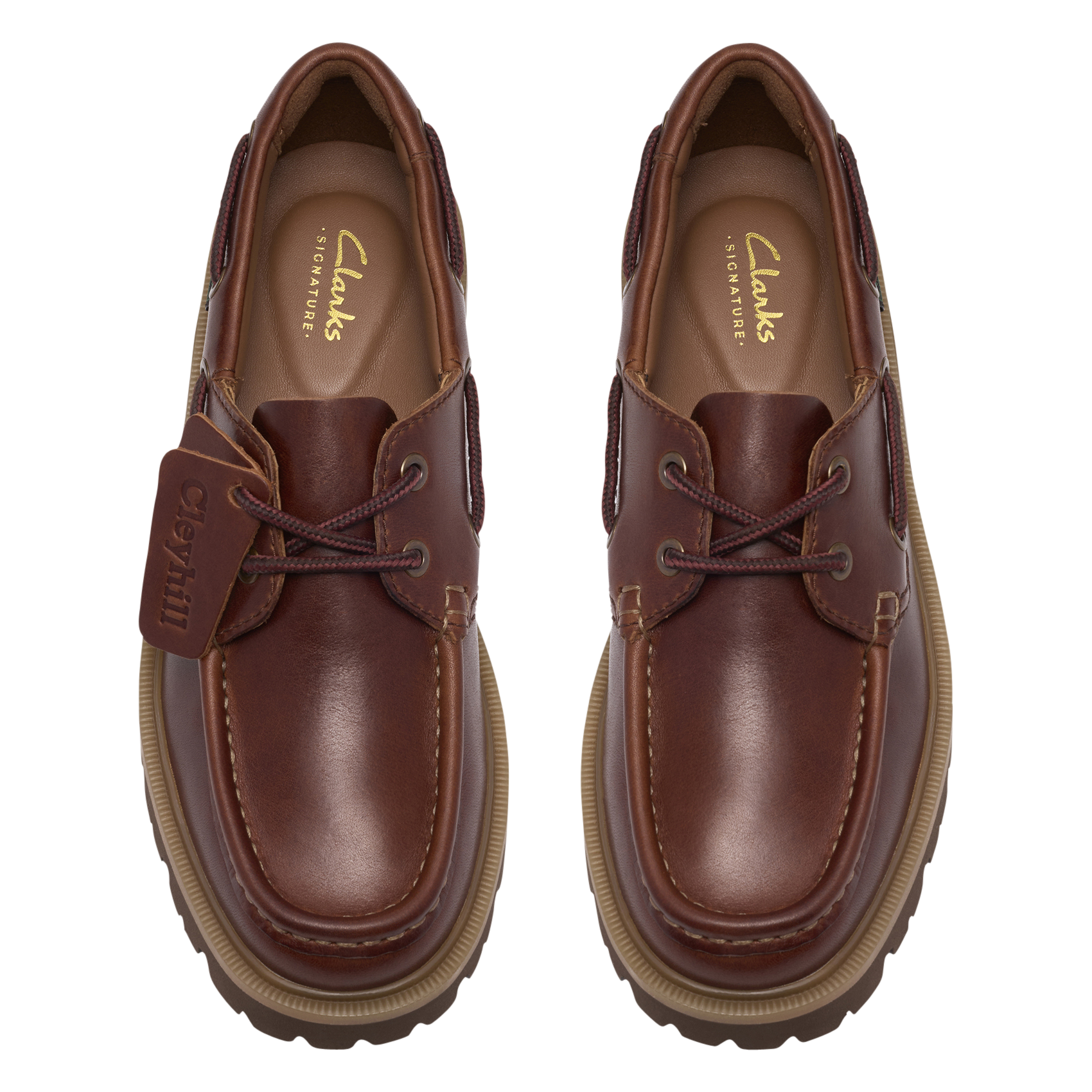 Leather deck shoes CLARKS Brown