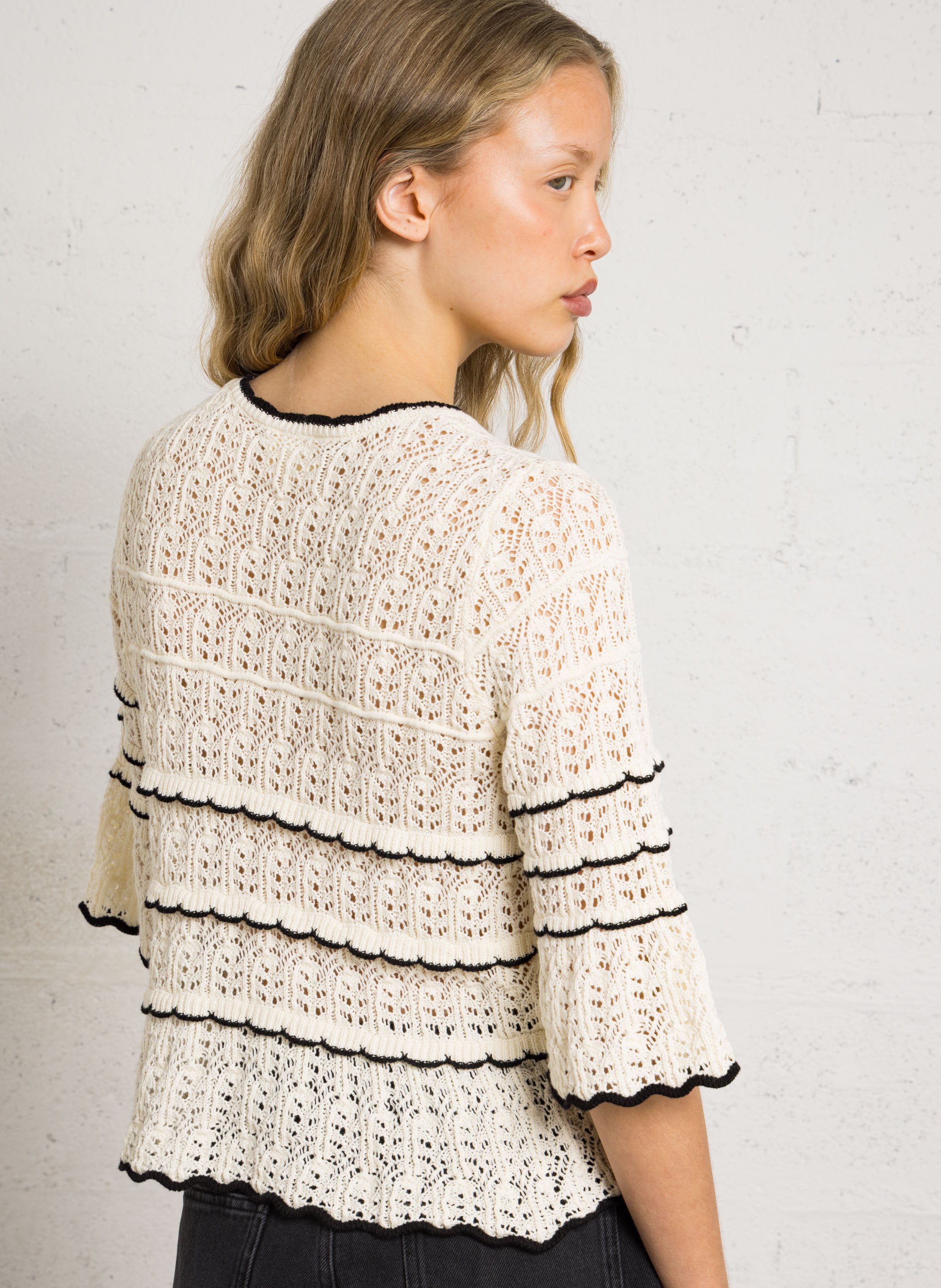 Pull court ample en coton PETITE MENDIGOTE Beige