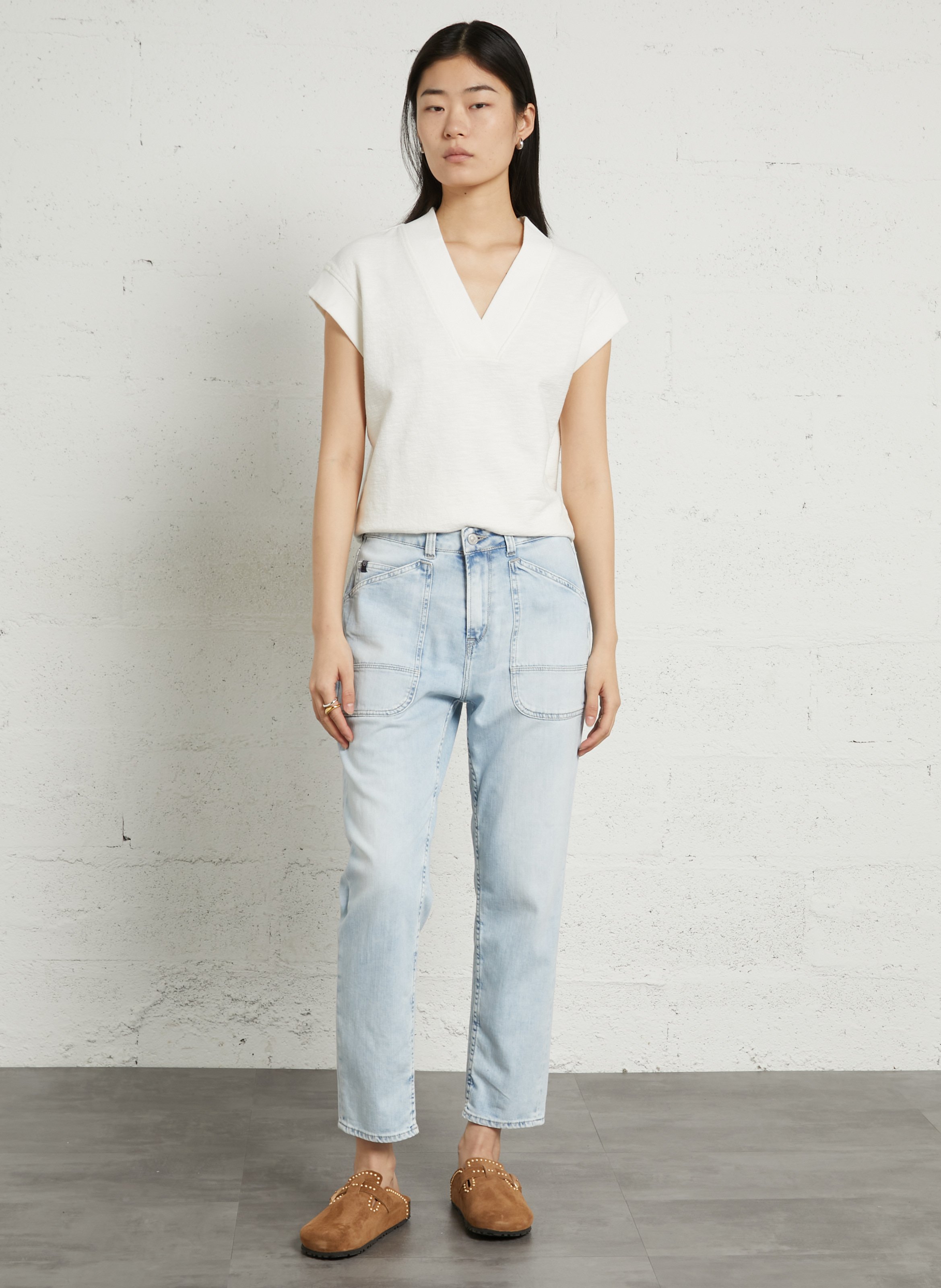 Straight Jeans mit mittelhohem Bund LE TEMPS DES CERISES Blau