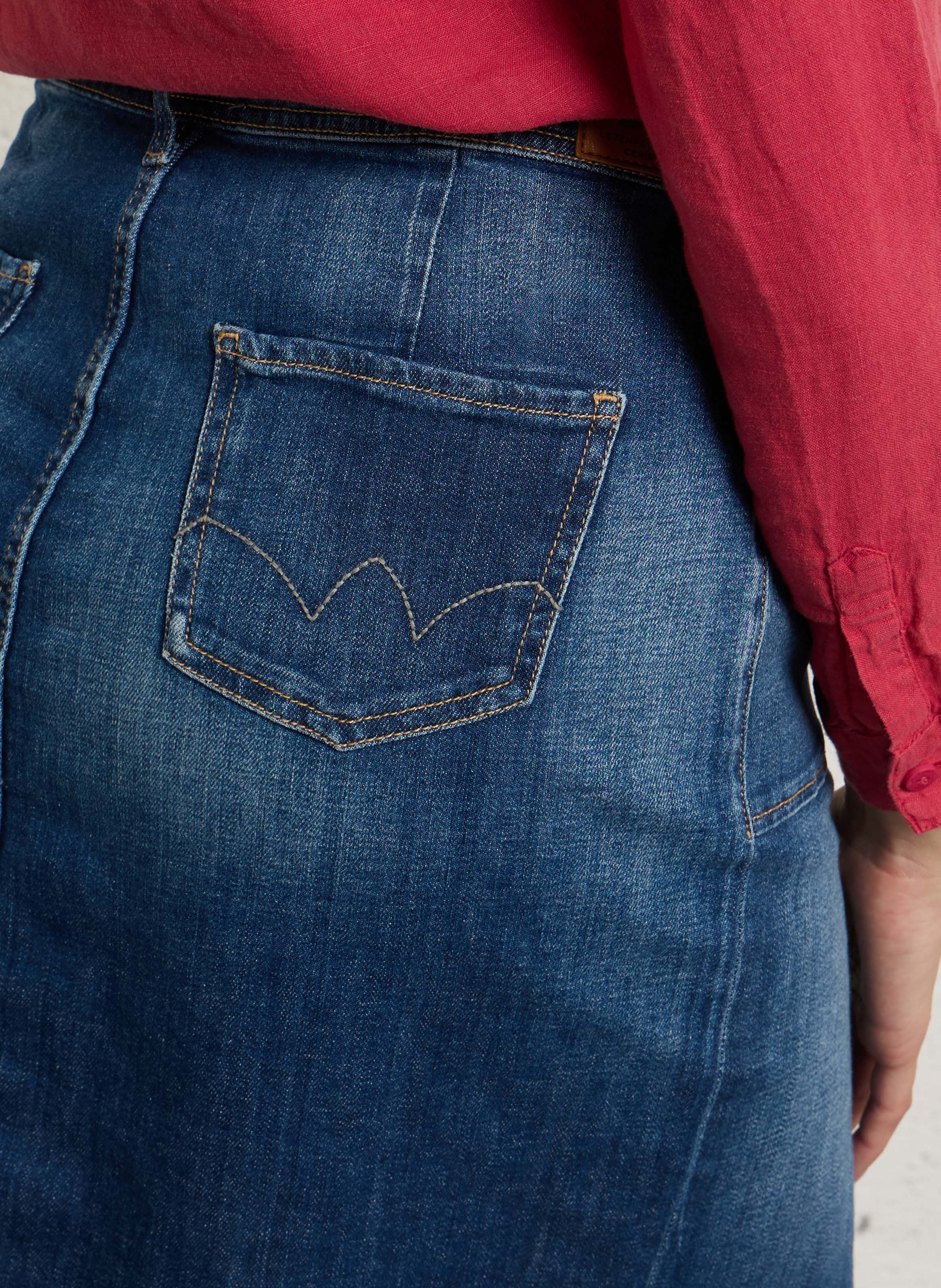 Gerader Rock aus Baumwollmischung LE TEMPS DES CERISES Blau