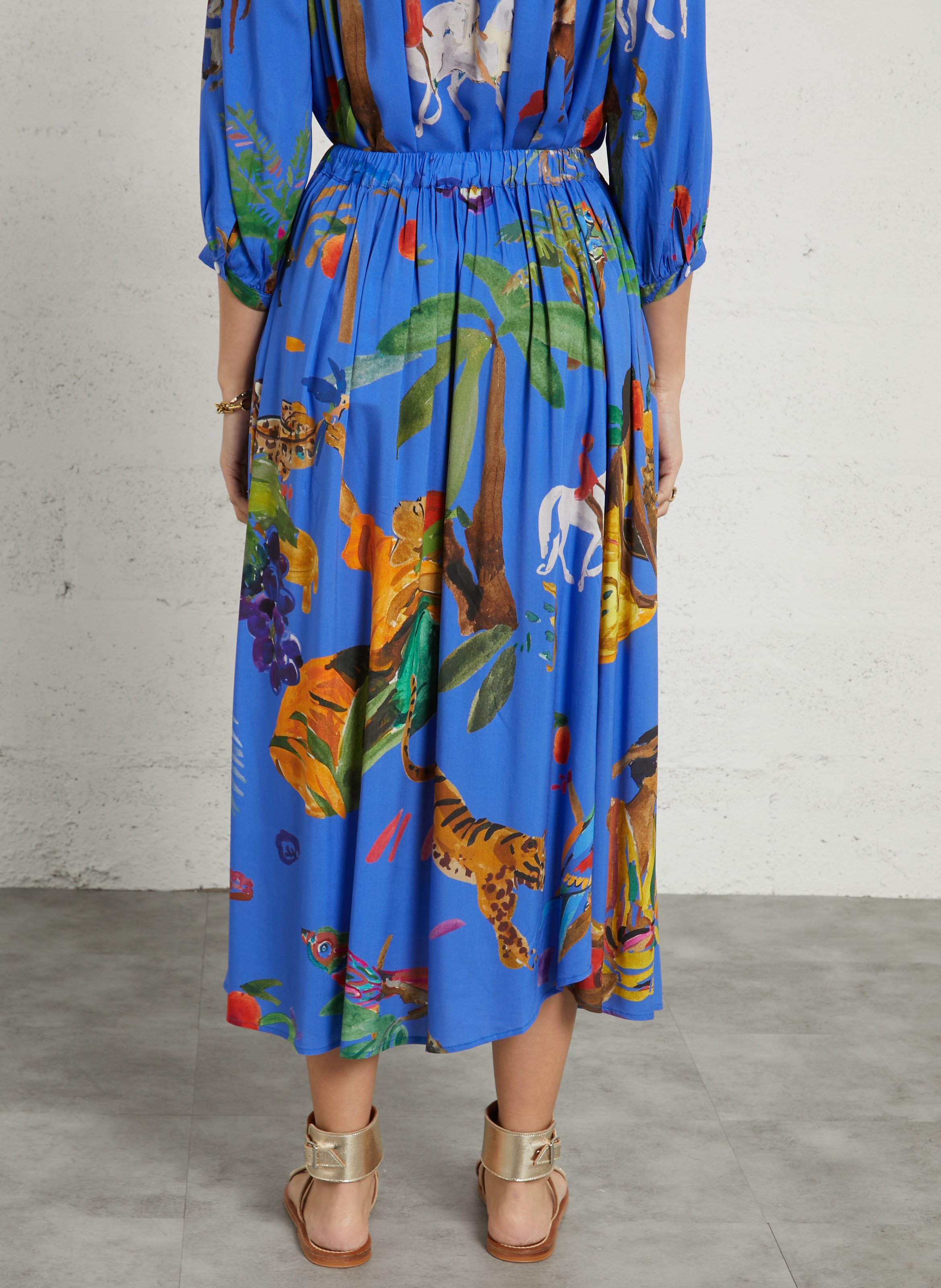 Anel - Bedruckter Midirock G.KERO Blau