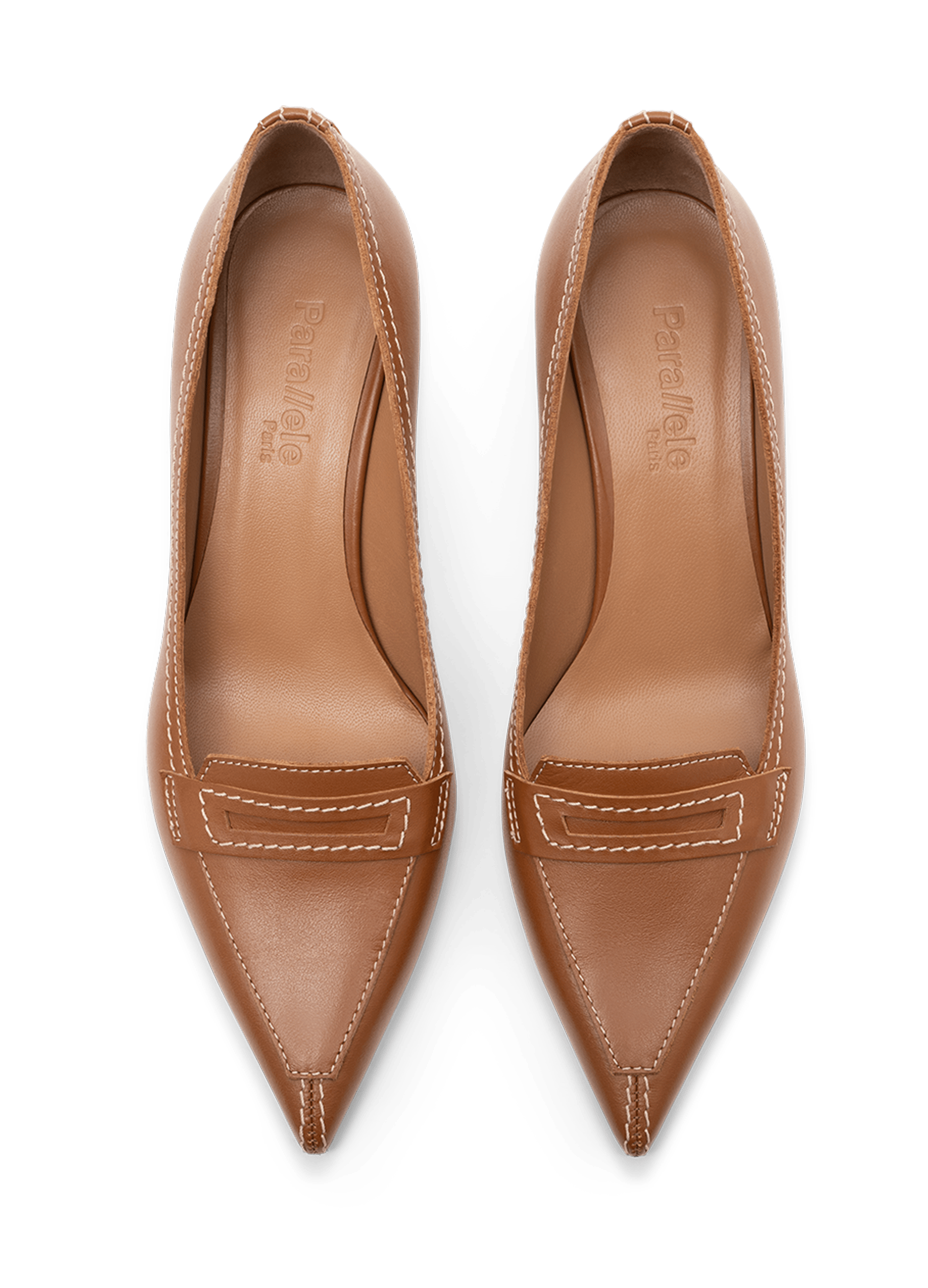 Smooth camel leather loafers PARALLELE PARIS Brown