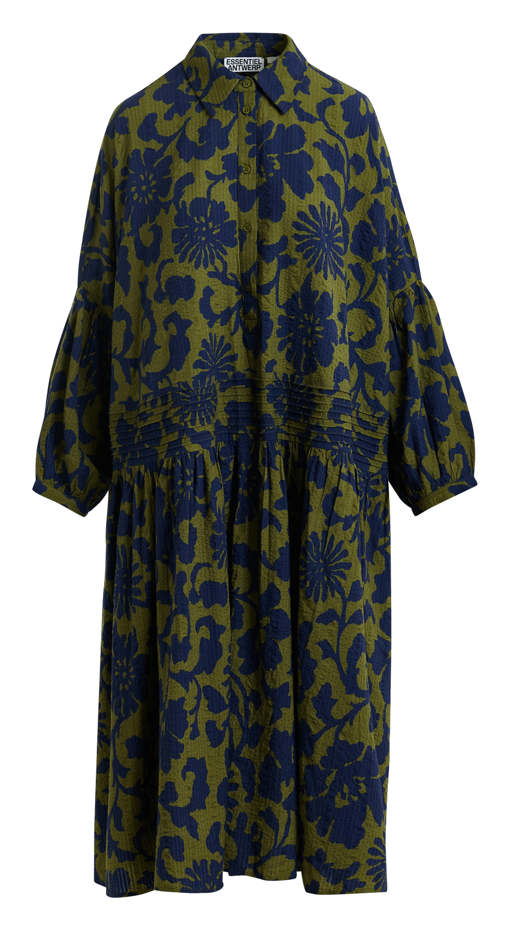 Vestido camisero amplio estampado ESSENTIEL ANTWERP Verde