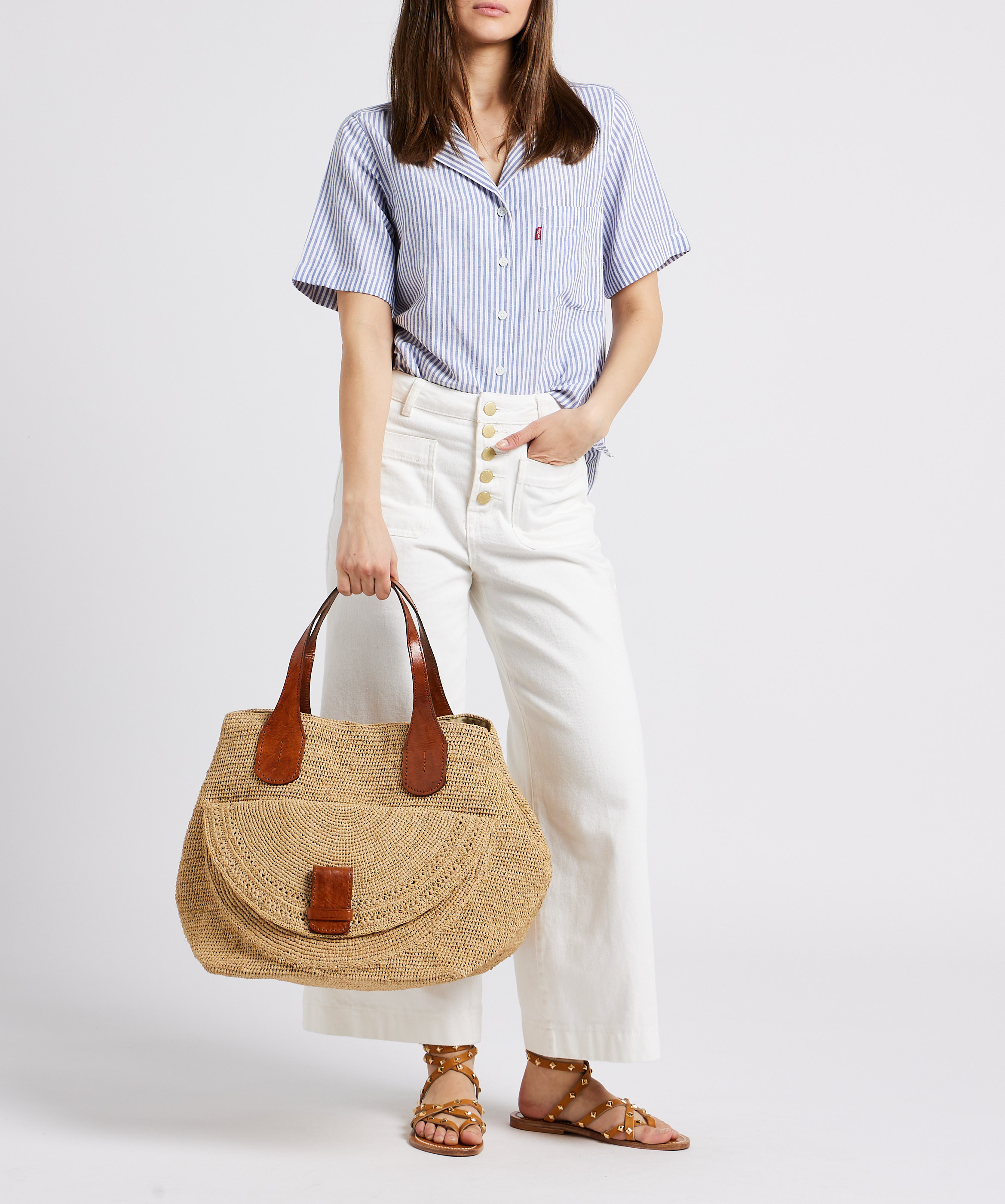 Sac cabas en raphia IBELIV Beige