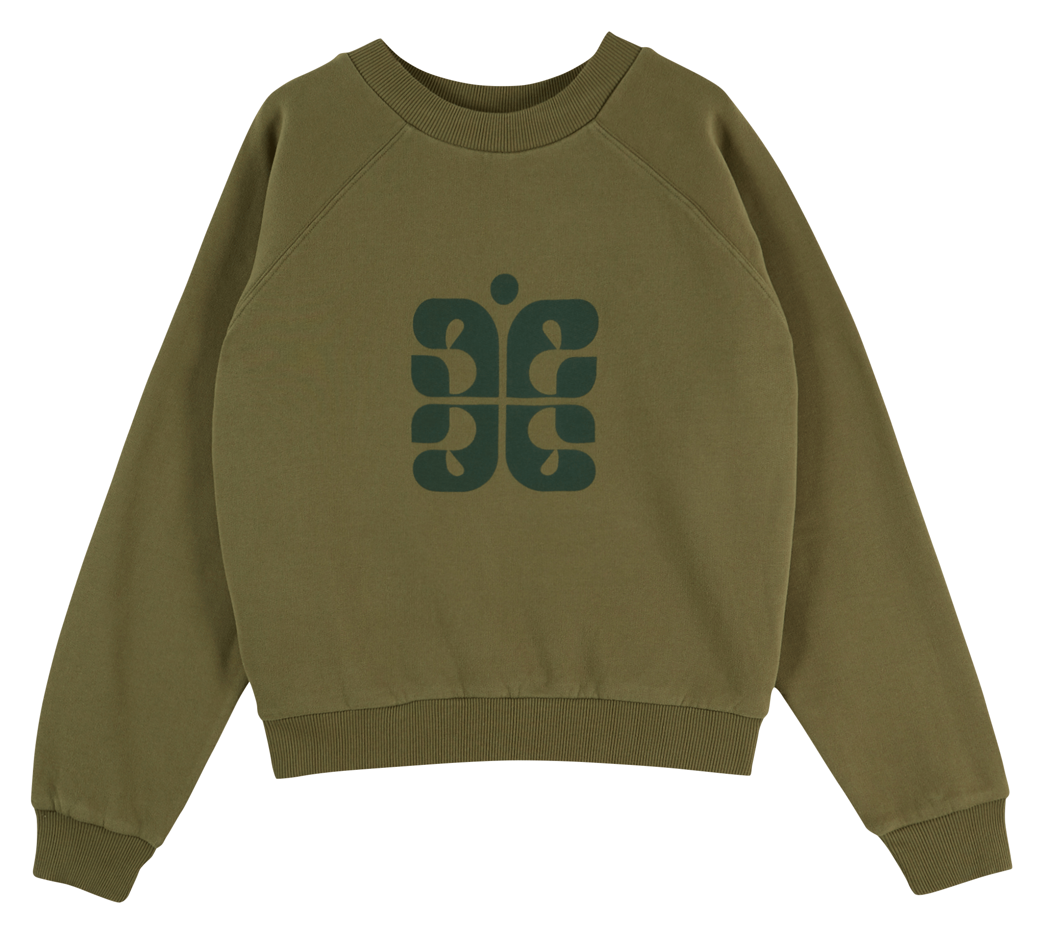 Sudadera de algodón orgánico con cuello redondo EMILE ET IDA Verde