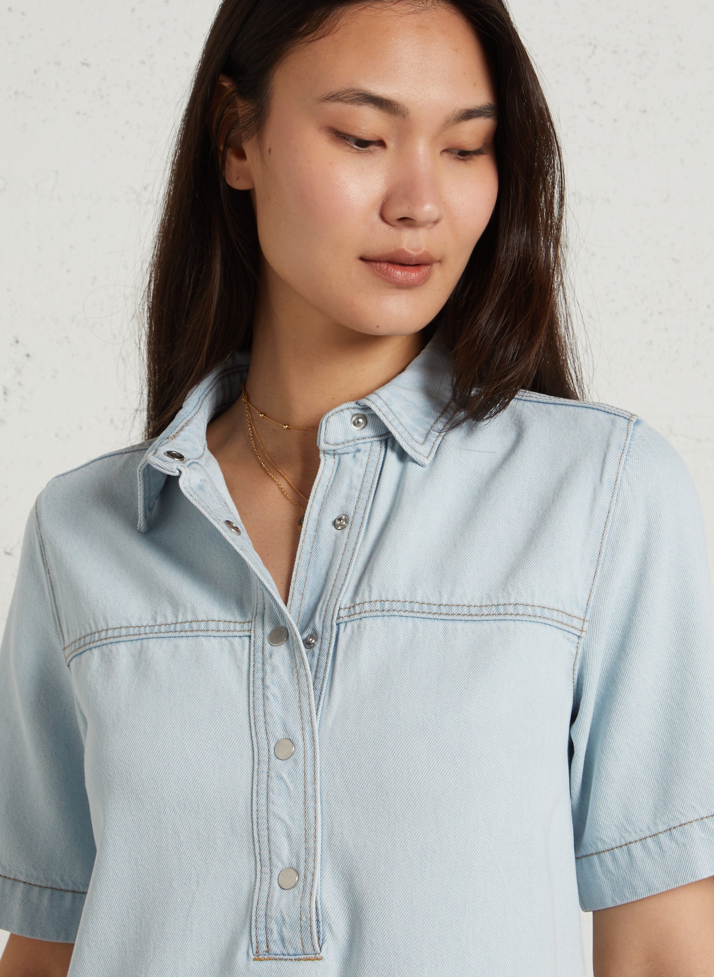 Robe midi en denim MAISON 123 Bleu