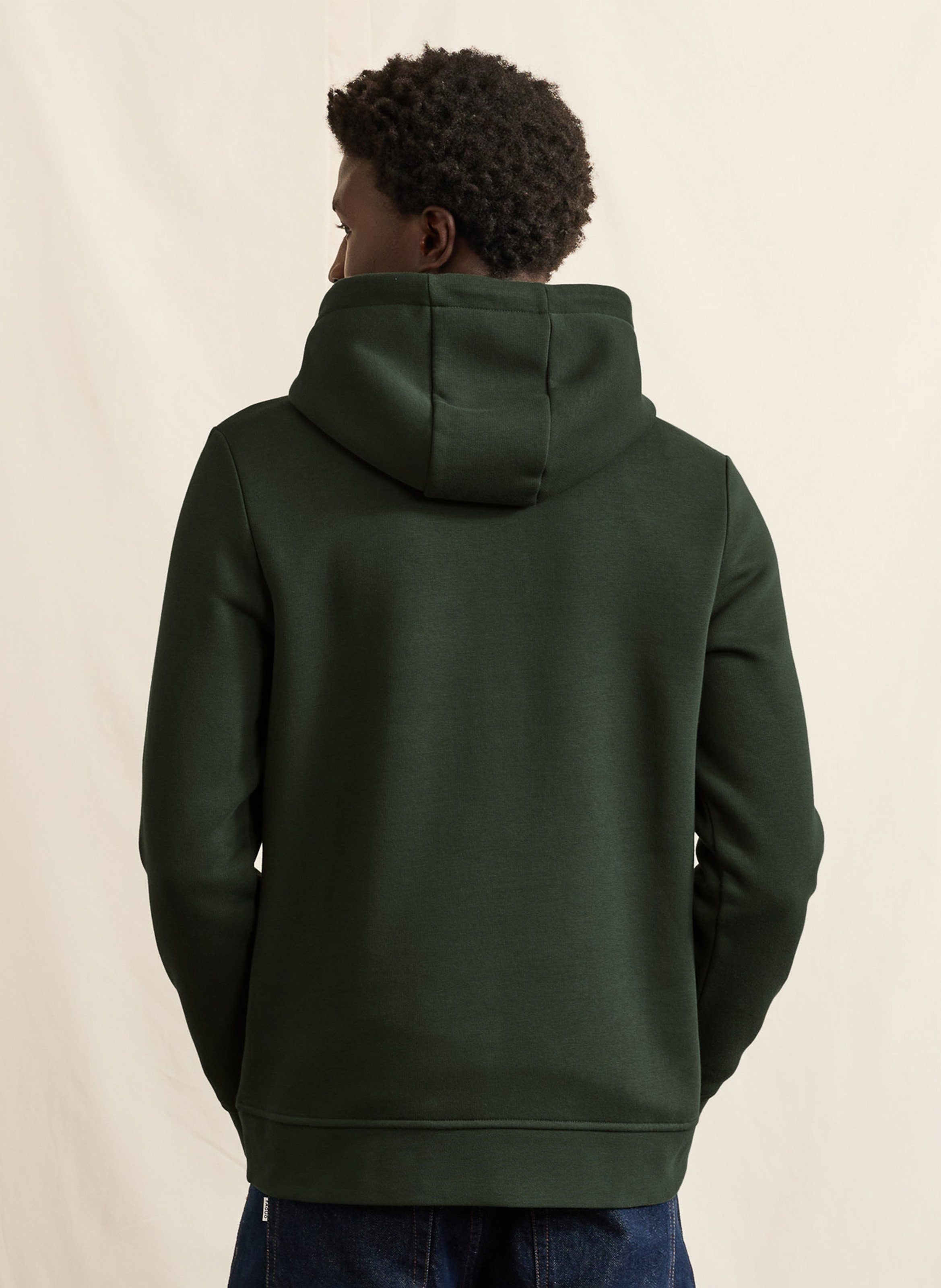 Sweat droit uni à capuche FAGUO Vert