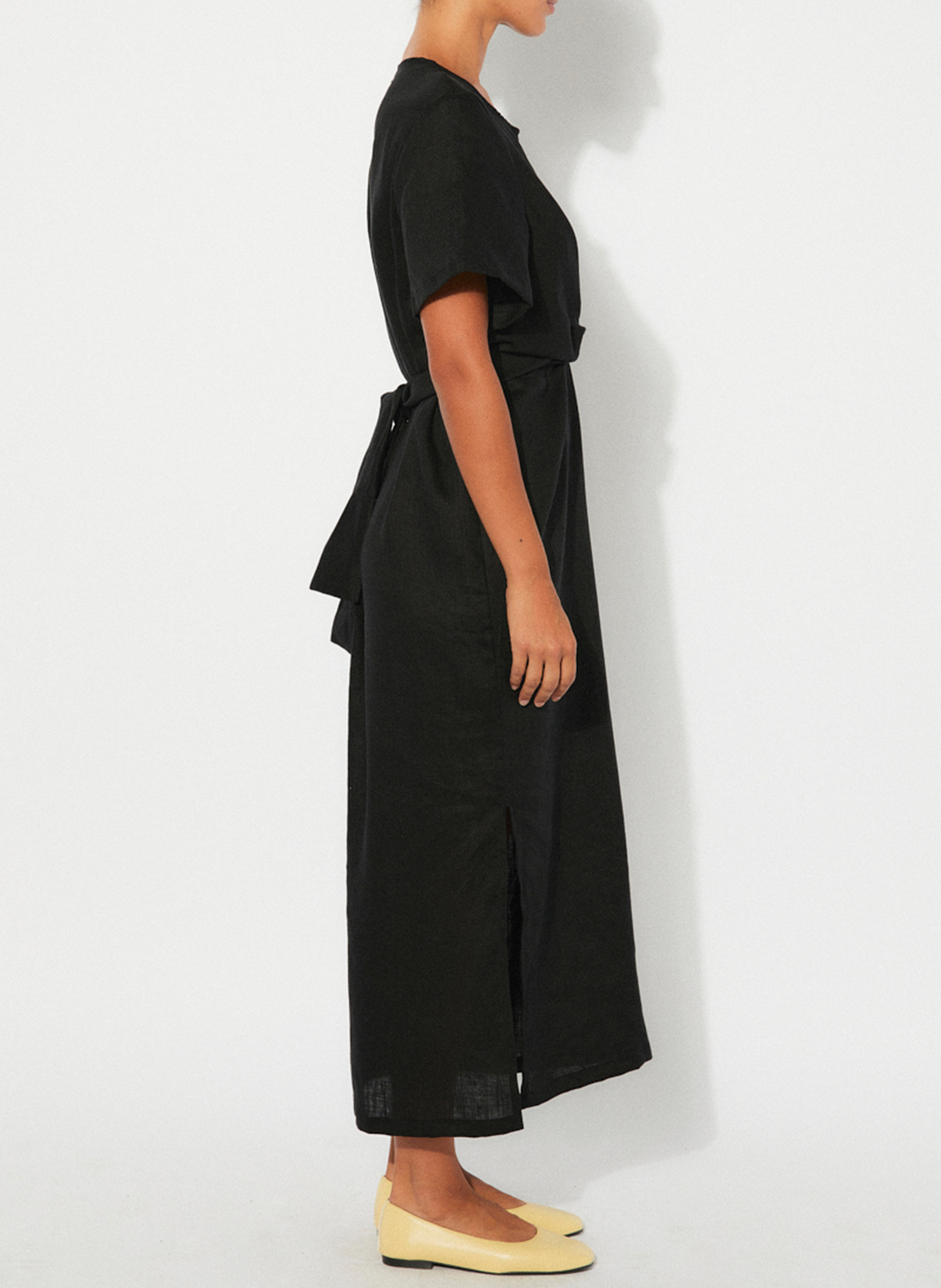 Robe longue en coton mélangé RITA ROW Noir