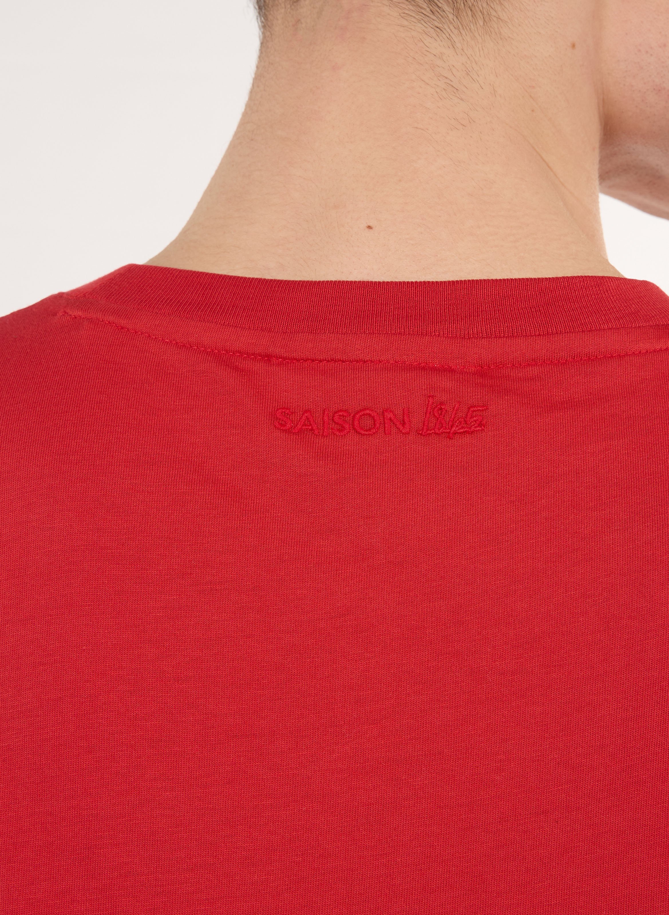 T-shirt van biokatoen met ronde hals SAISON 1865 Rood