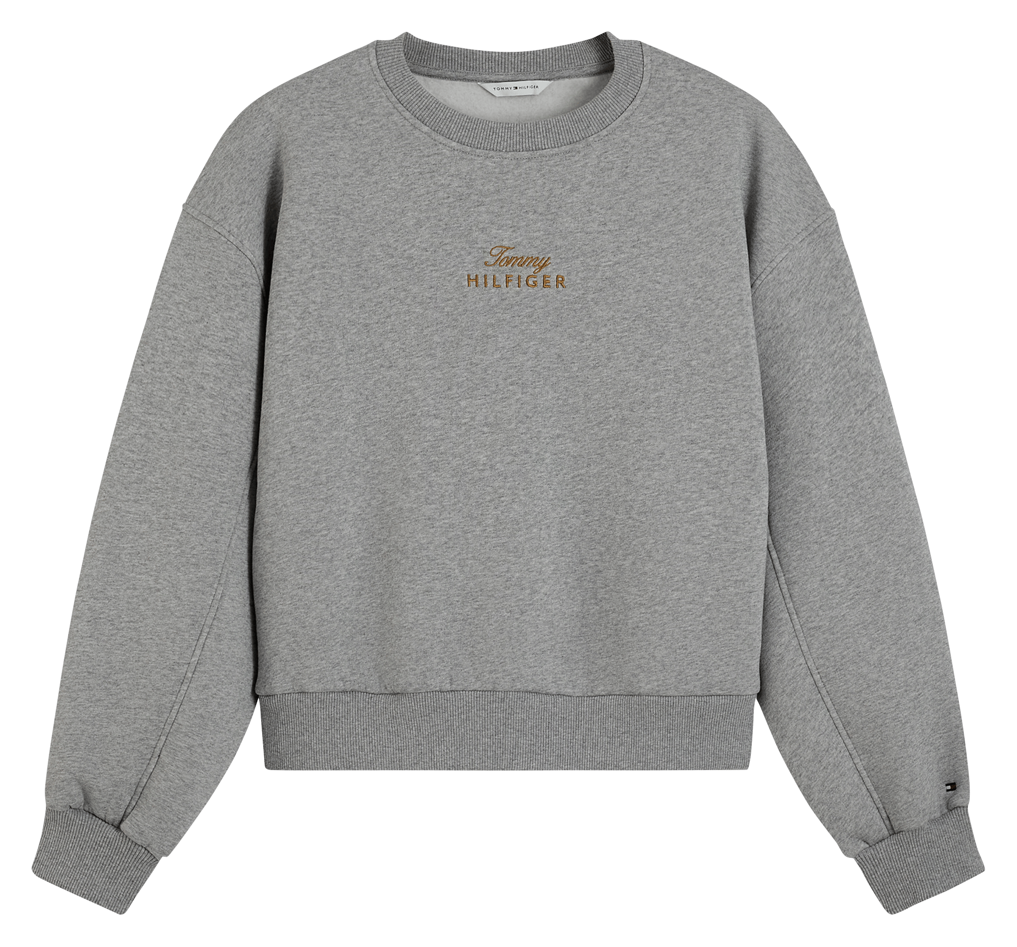 Rundhalsausschnitt-Sweatshirt mit einfarbiger Stickerei TOMMY HILFIGER