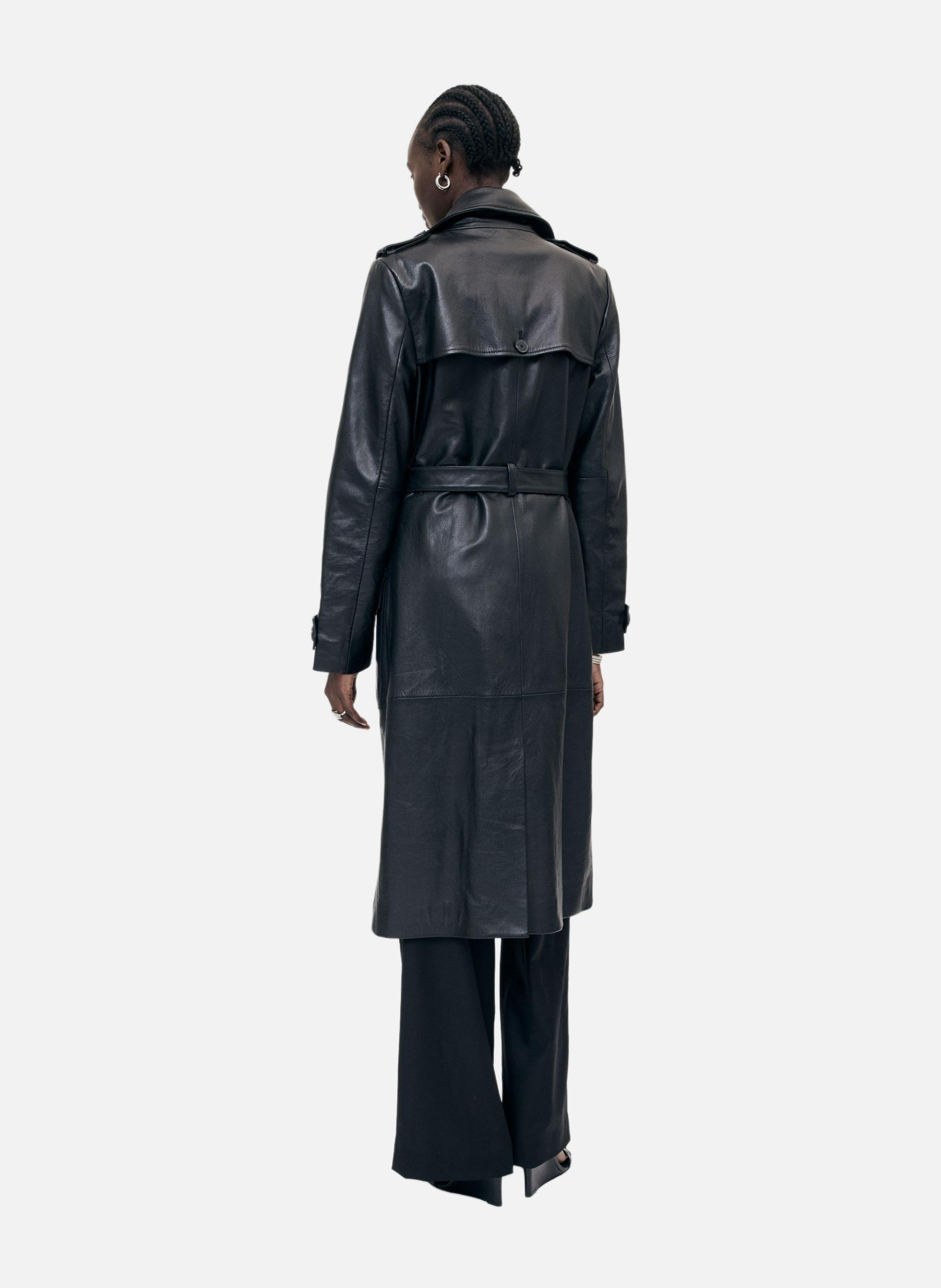 Long leather trench coat THE KOOPLES Black
