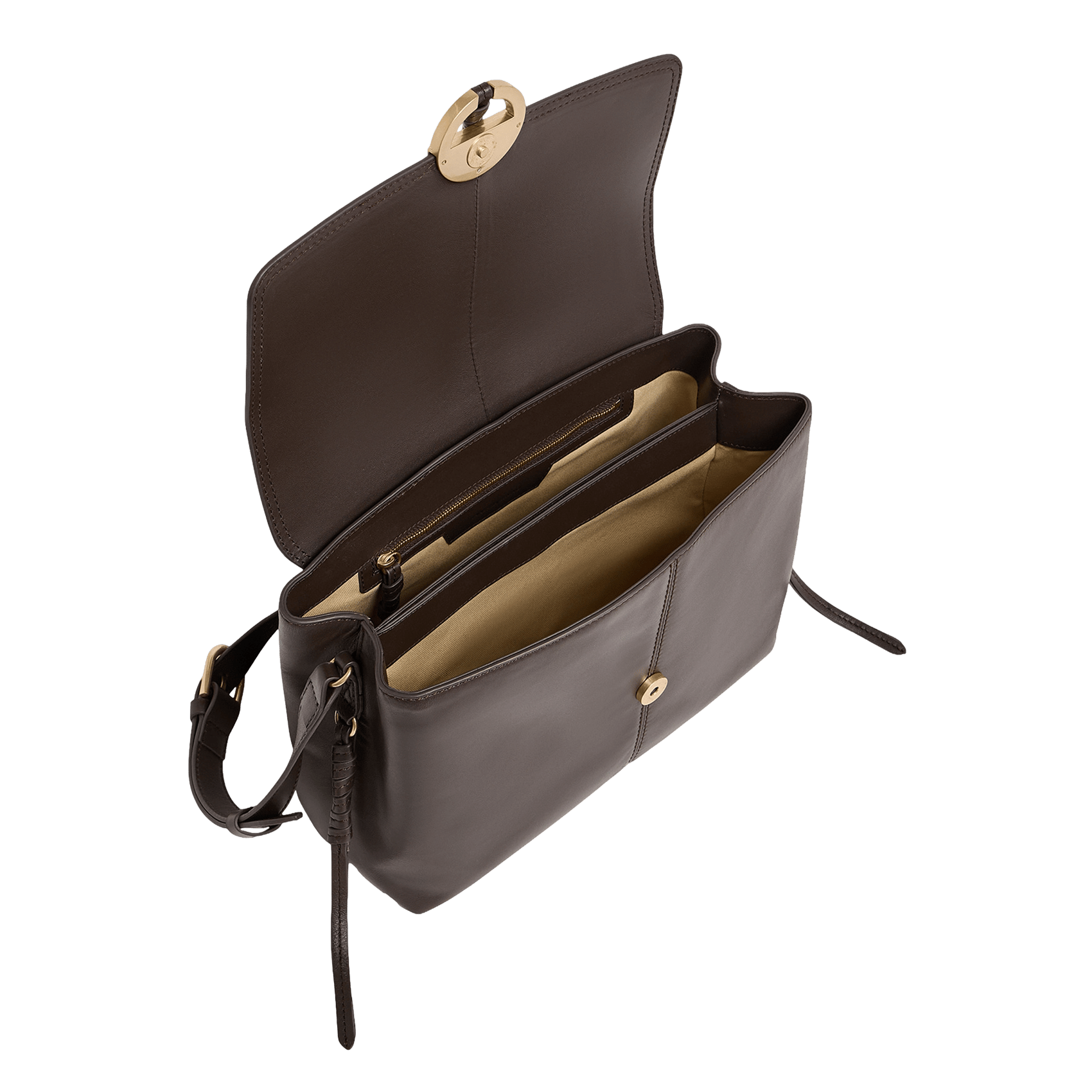 Soft leather shoulder bag VANESSA BRUNO Brown