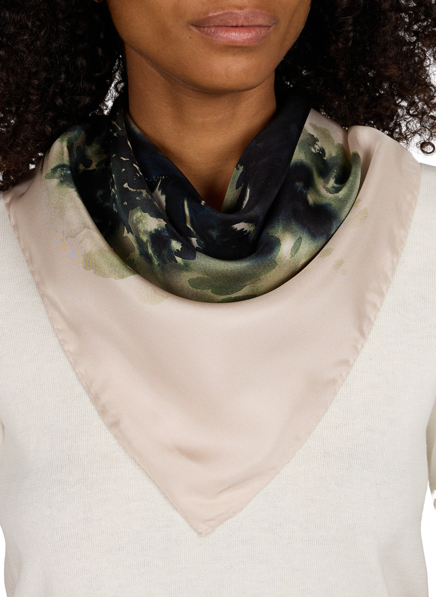 Printed silk square AU PRINTEMPS PARIS Multicolored