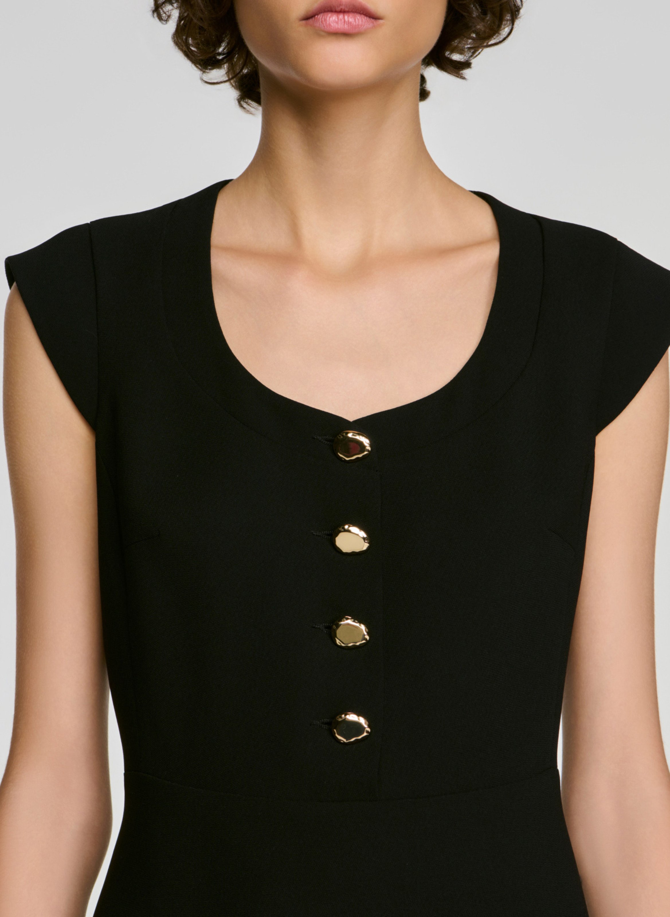 Robe col rond boutonnée SANDRO Noir