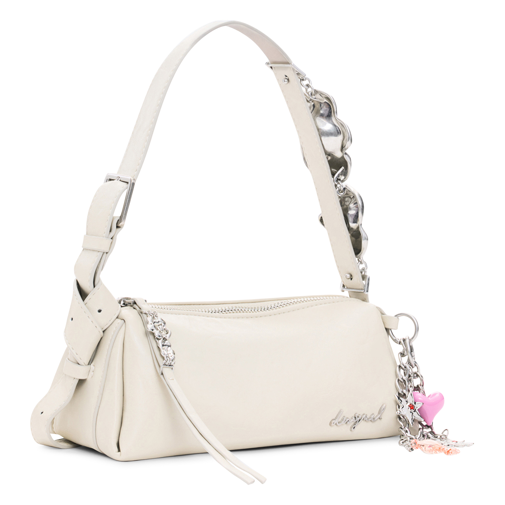 Leather-look shoulder bag DESIGUAL White