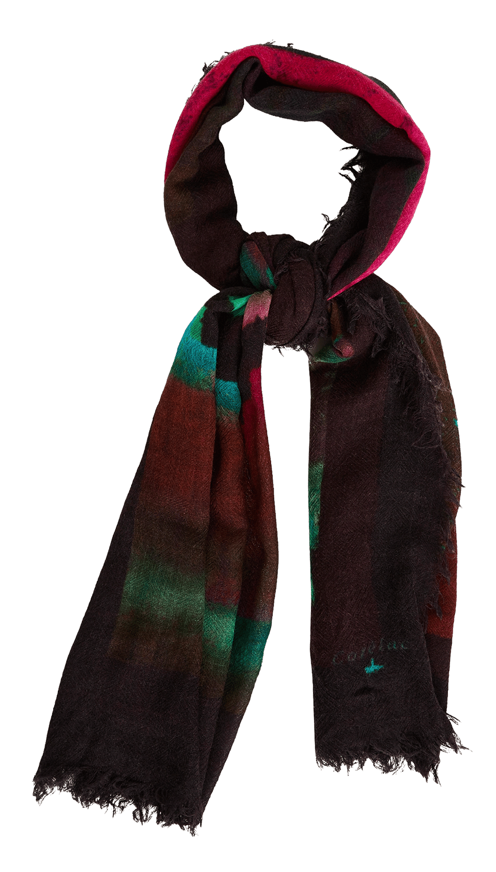 Printed wool scarf COTELAC Brown