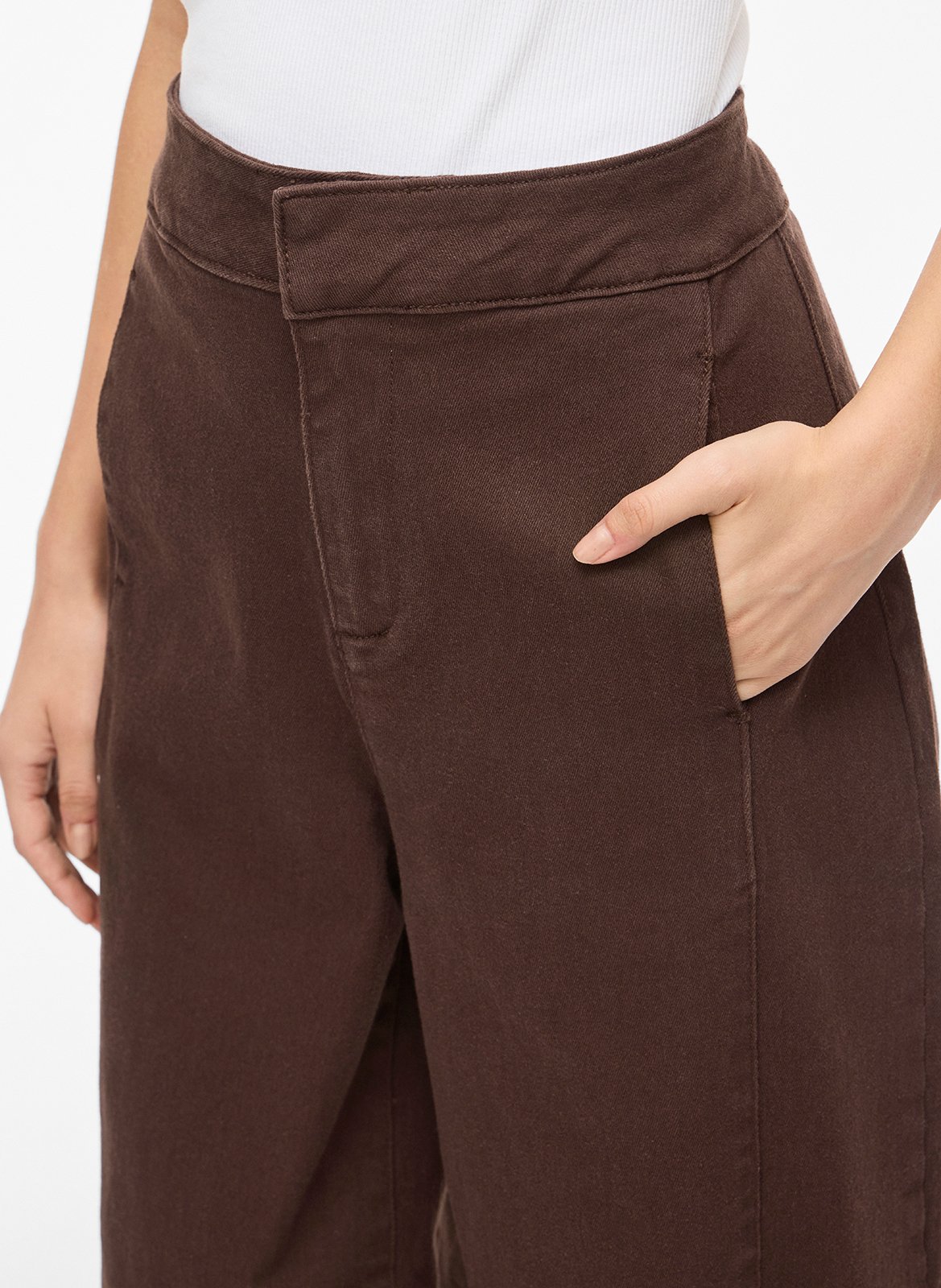 Hoch geschnittene Baumwollmischung Jeansrock VILA Braun
