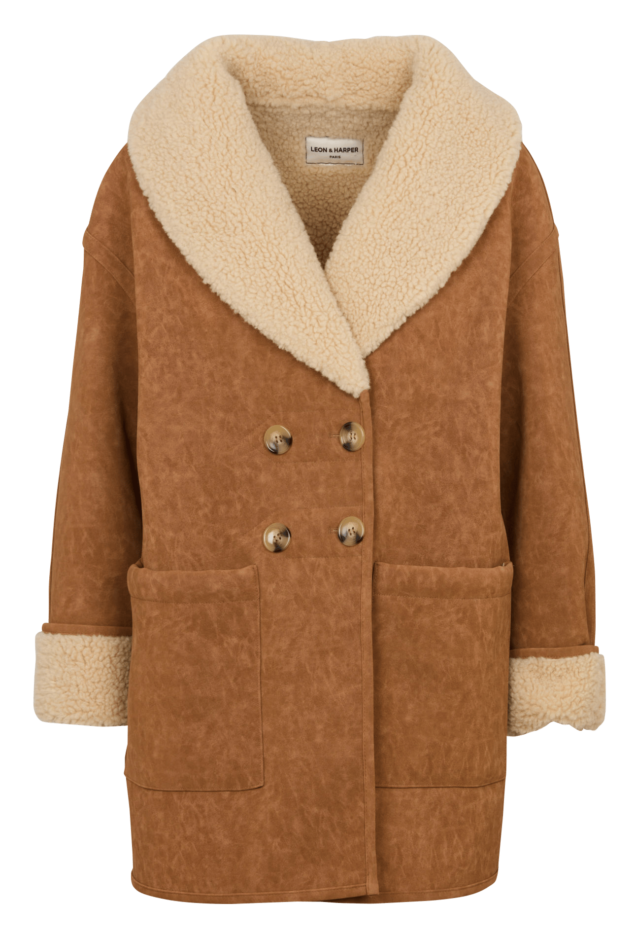 Oversize-Jacke mit Schalkragen LEON & HARPER Braun