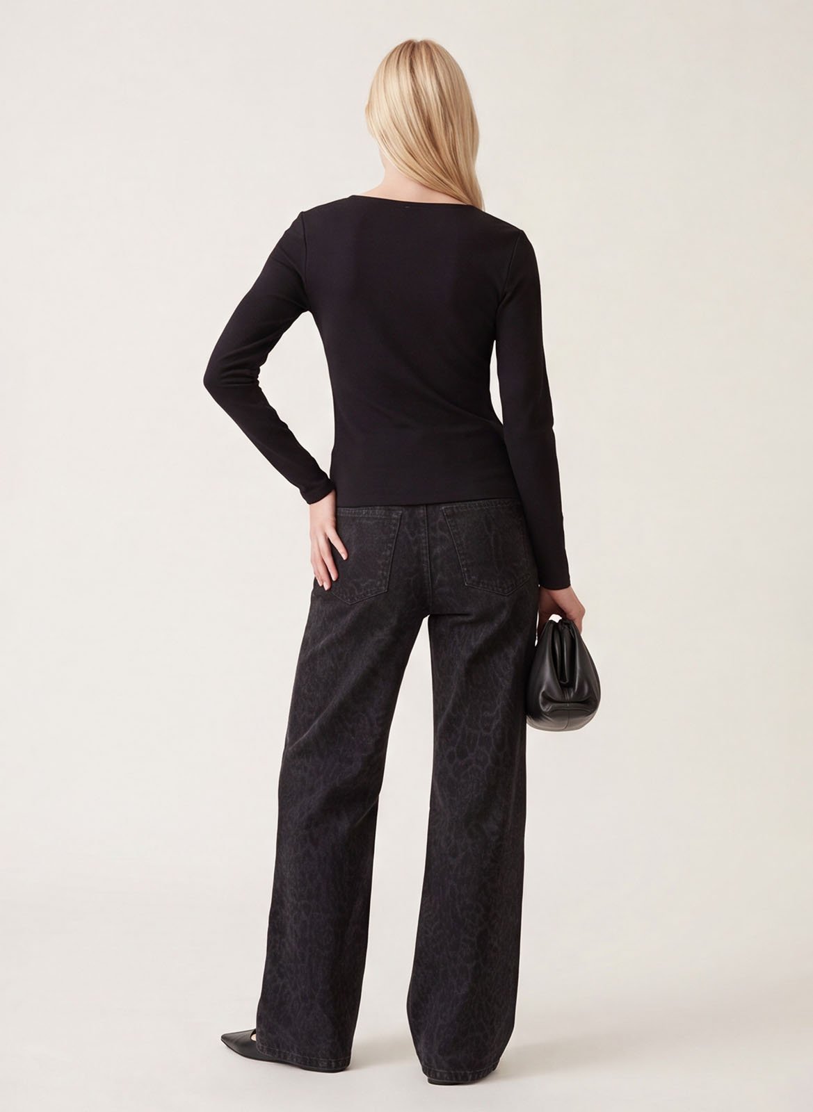 Top droit col carré en coton mélangé | Noir KOOKAI Femme