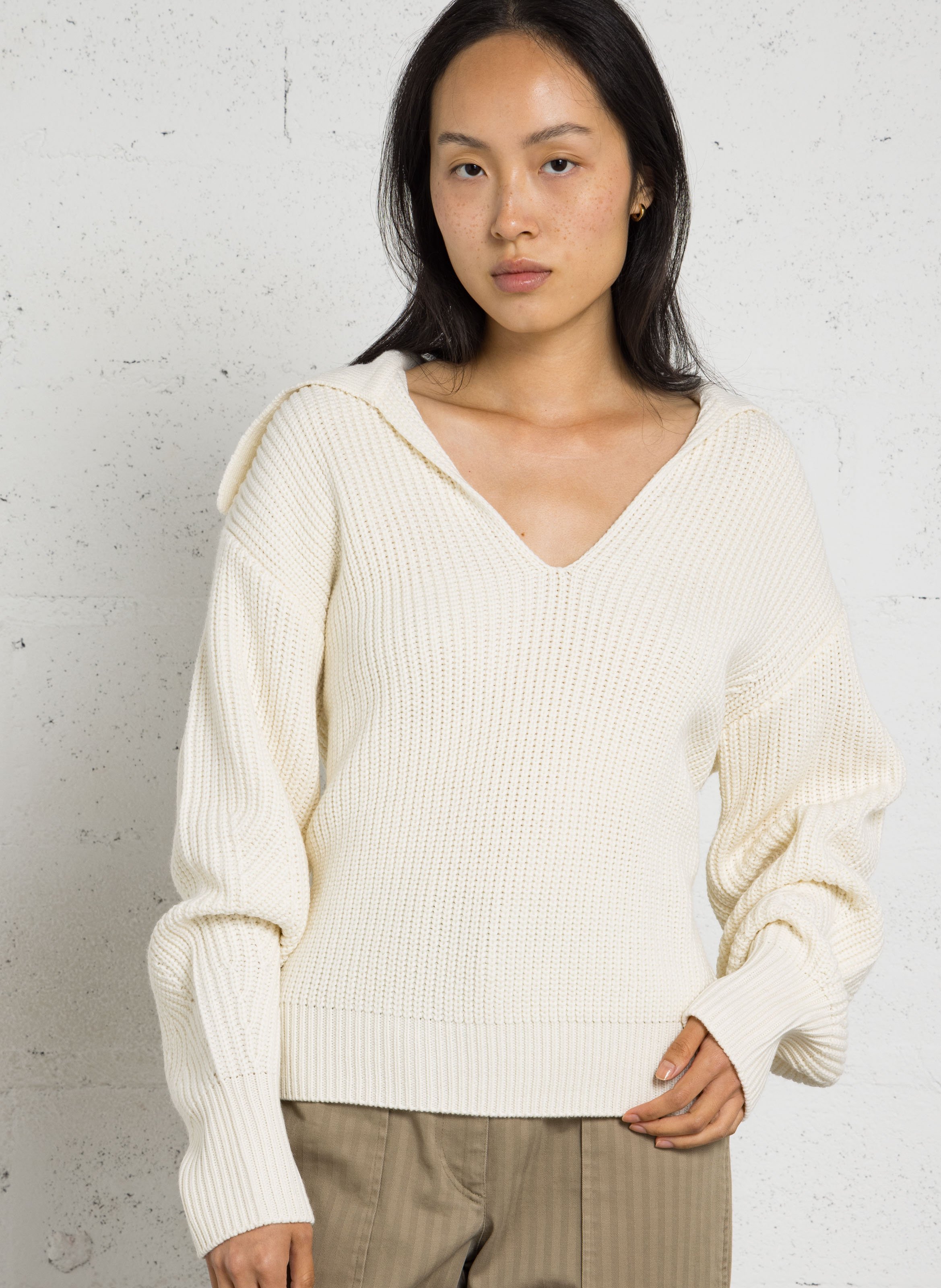 Straight wool blend pants with drawstrings LIU JO White