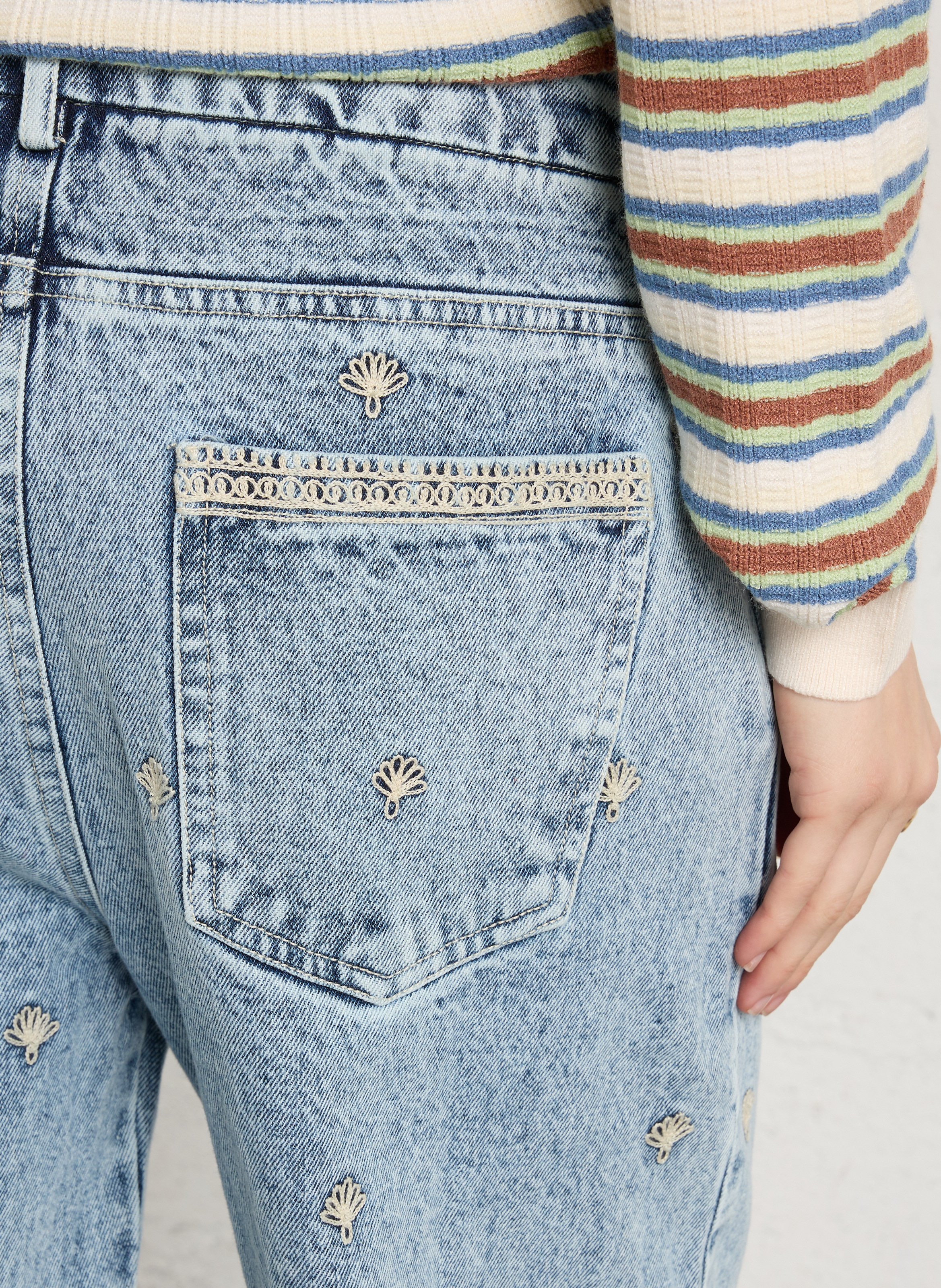 Weit geschnittene Jeans aus Baumwolle MAISON HOTEL Weiss