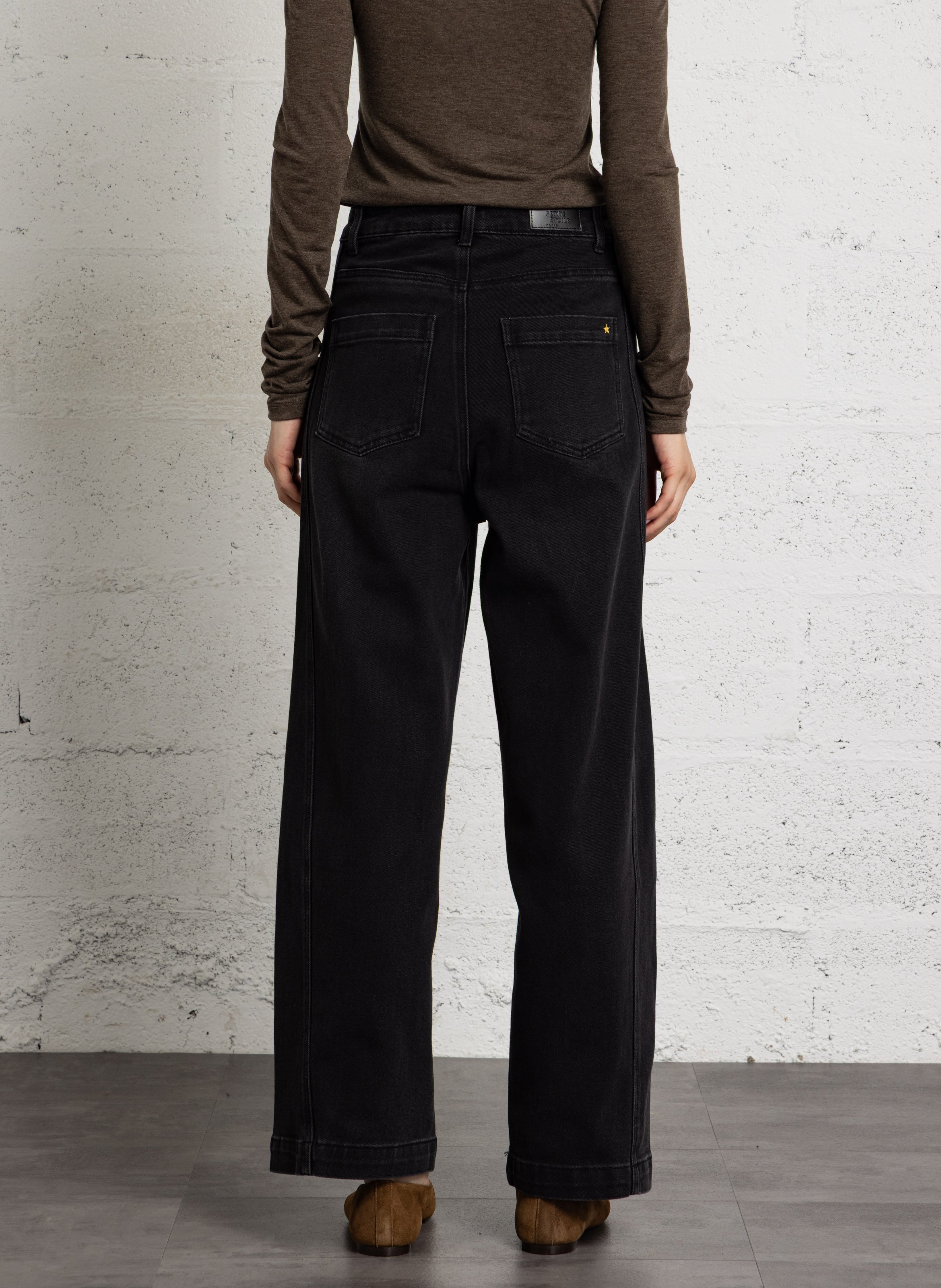 Mixed cotton barrel jeans LA PETITE ETOILE Black