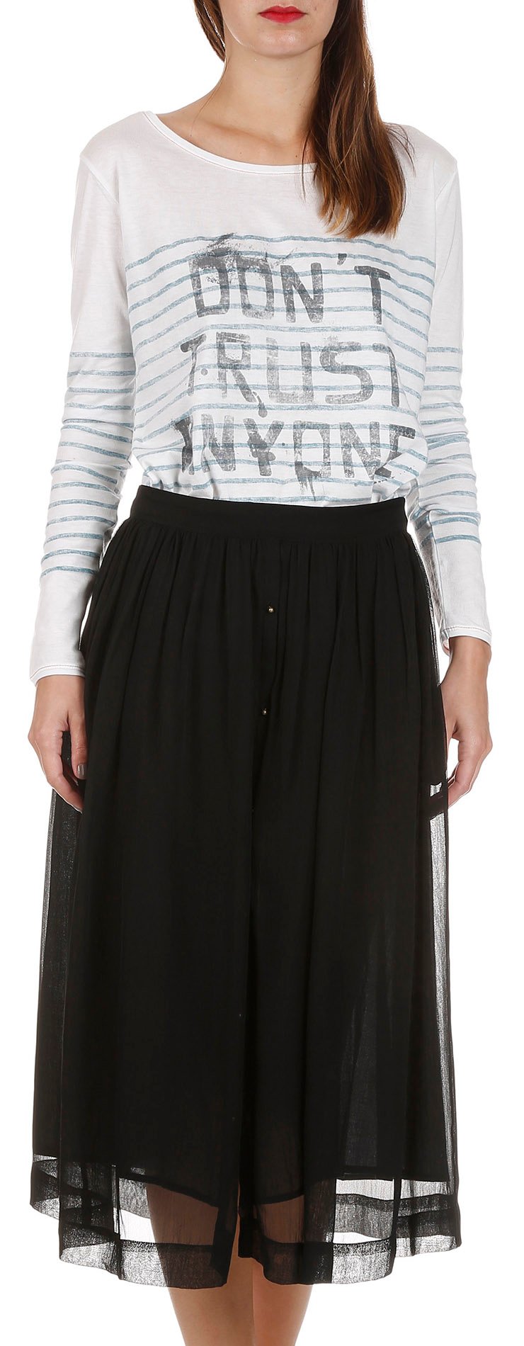 Crepe midi skirt SWILDENS Black