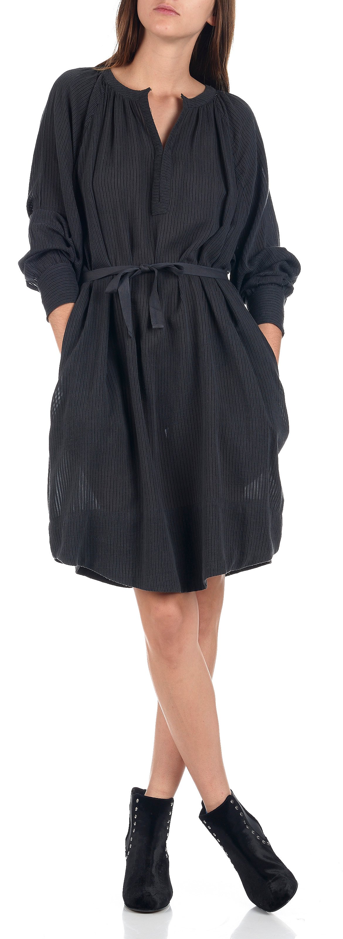 Robe manches longues à rayures tissées  SWILDENS Gris