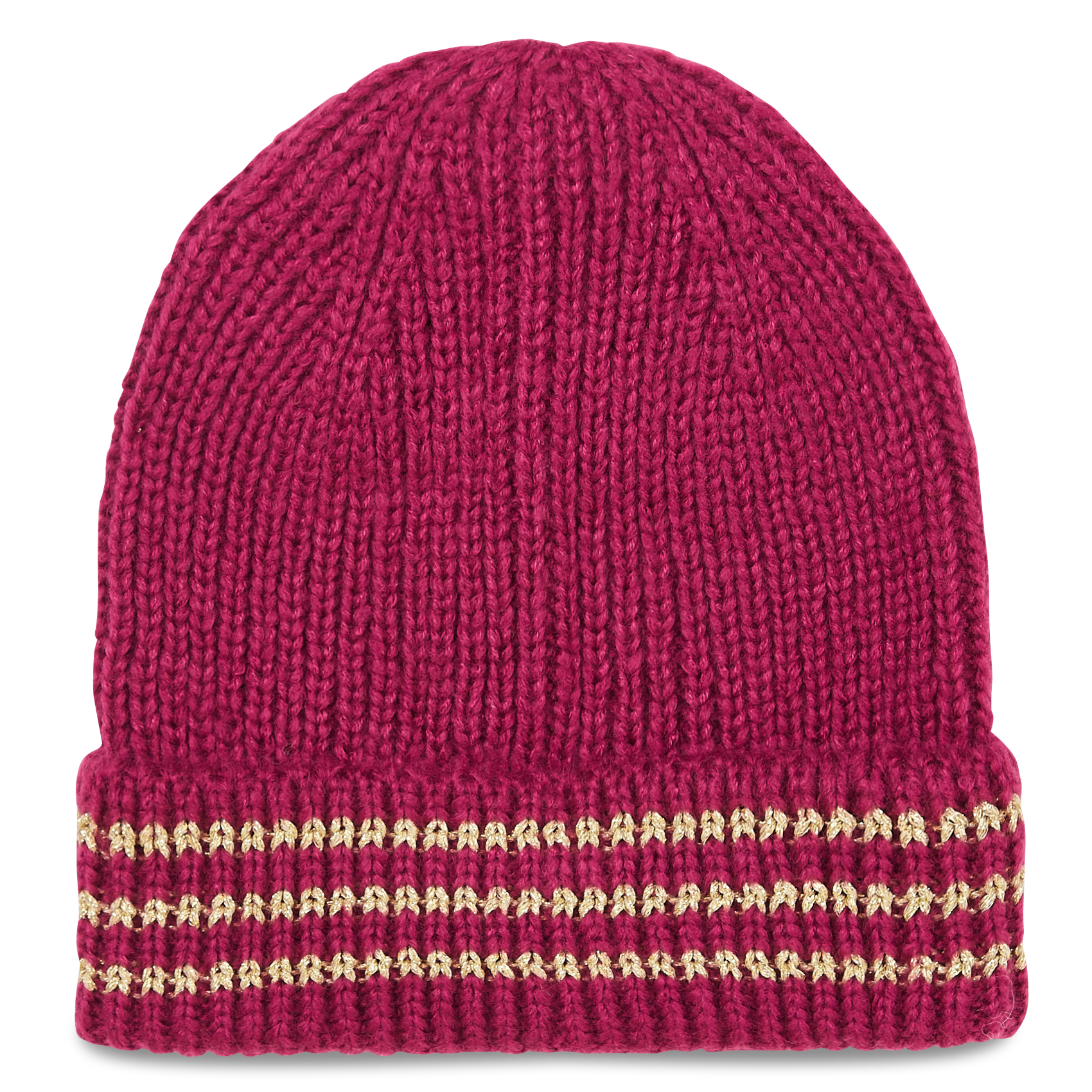 Metallic thread beanie PIECES Pink