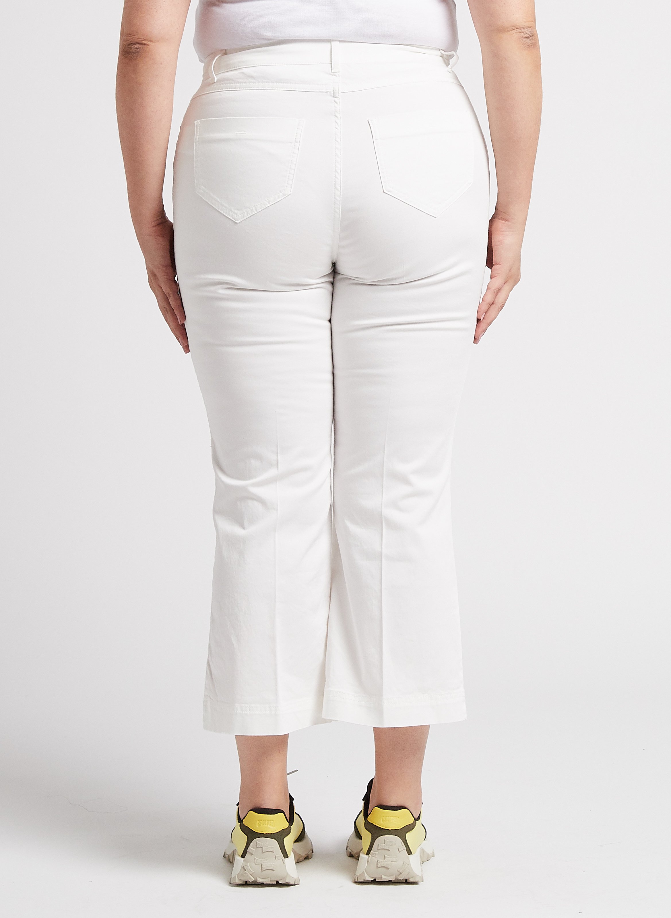 Pantalon droit en coton mélangé  PERSONA by Marina Rinaldi Blanc