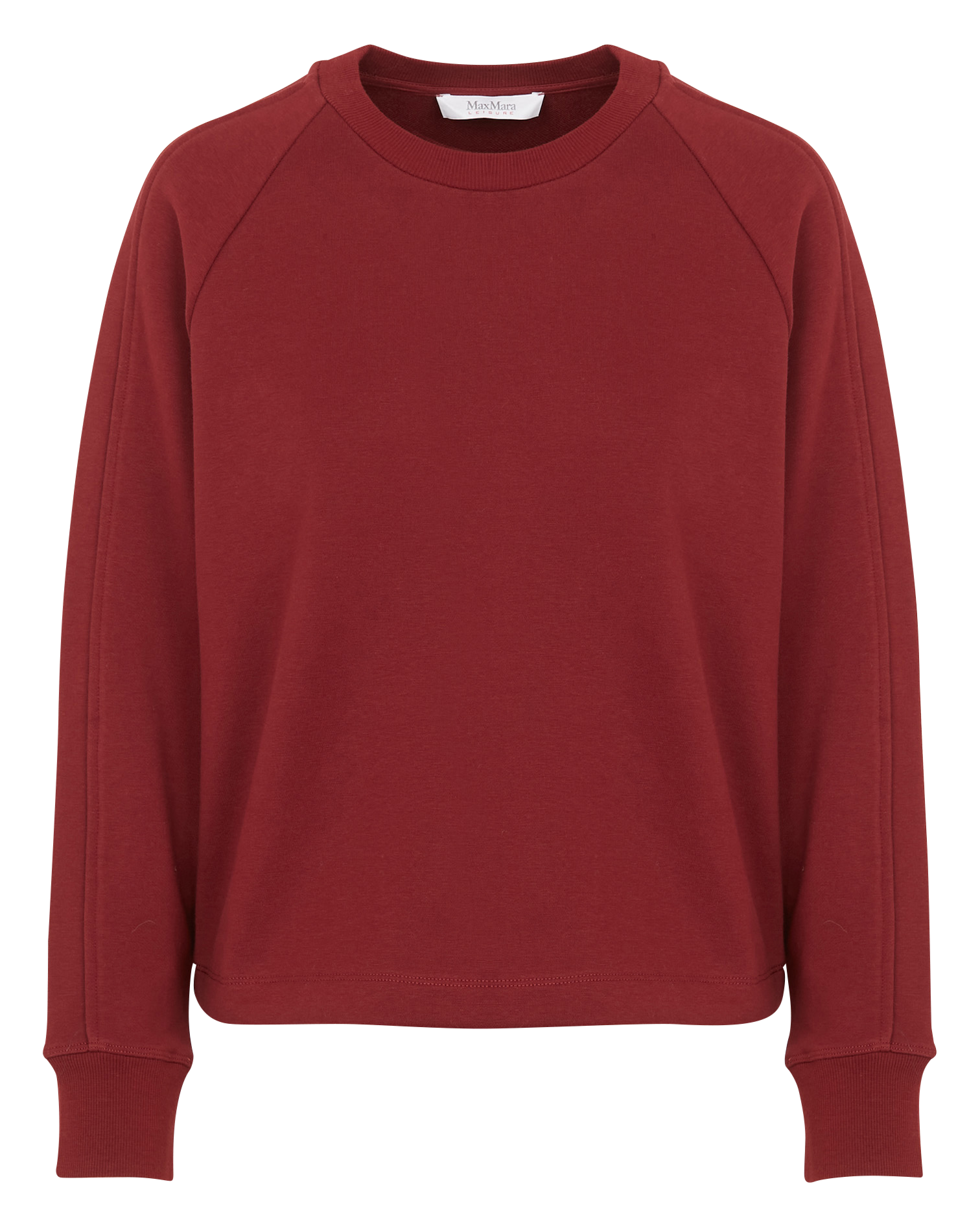 Cropped round-neck cotton-blend sweater MAX MARA LEISURE Red